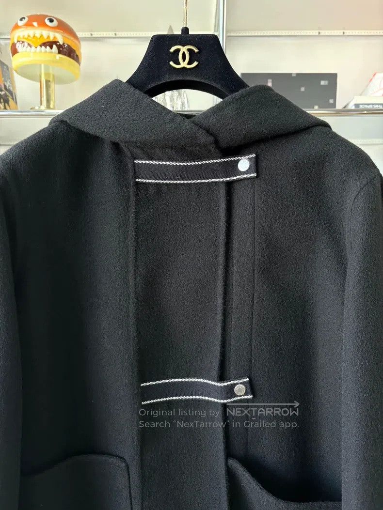 Hermes Hermes Black cashmere hooded long-sleeve coat 100% cashmer Size XS / US 0-2 / IT 36-38 - 2 Thumbnail