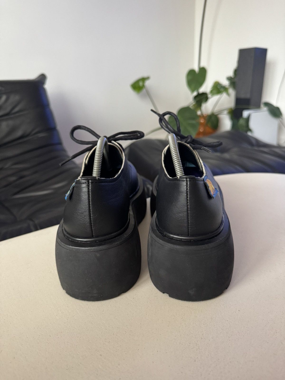 Leather Rare Vintage Avant Garde Platform Derby Leather Boots Grail Size US 5.5 / EU 38 - 4 Thumbnail