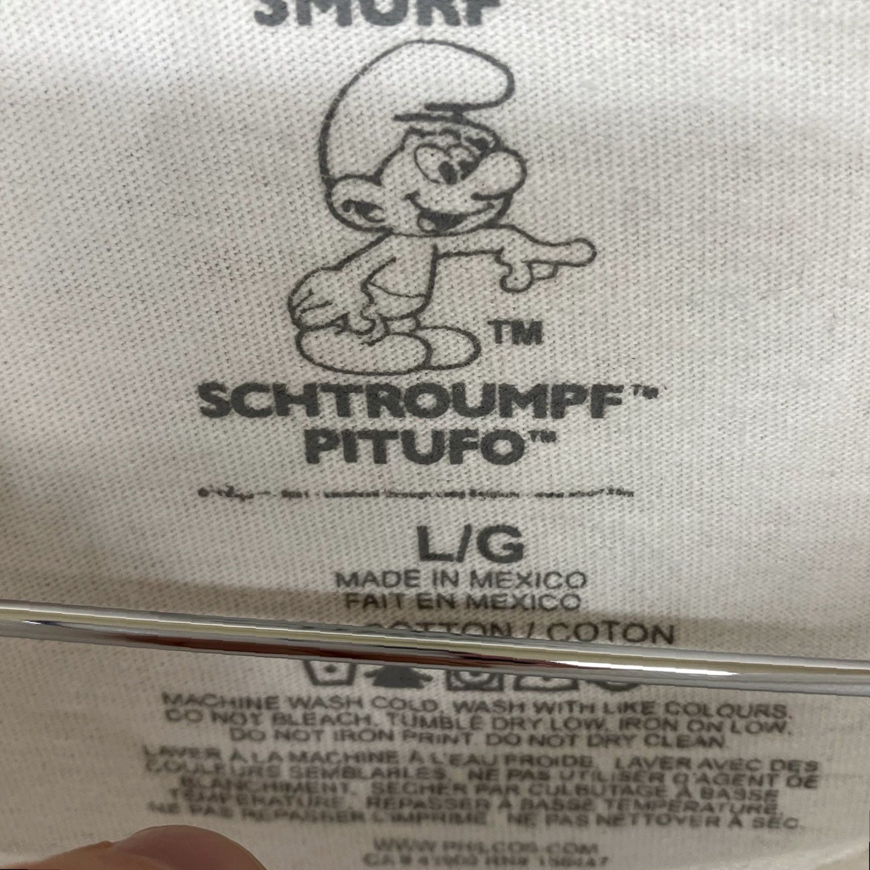 Etro Smurfs T-Shirt Retro Cartoon White Large Regular Men Short Sleeve Crew Neck Graphic Front Logo Size US L / EU 52-54 / 3 - 4 Thumbnail
