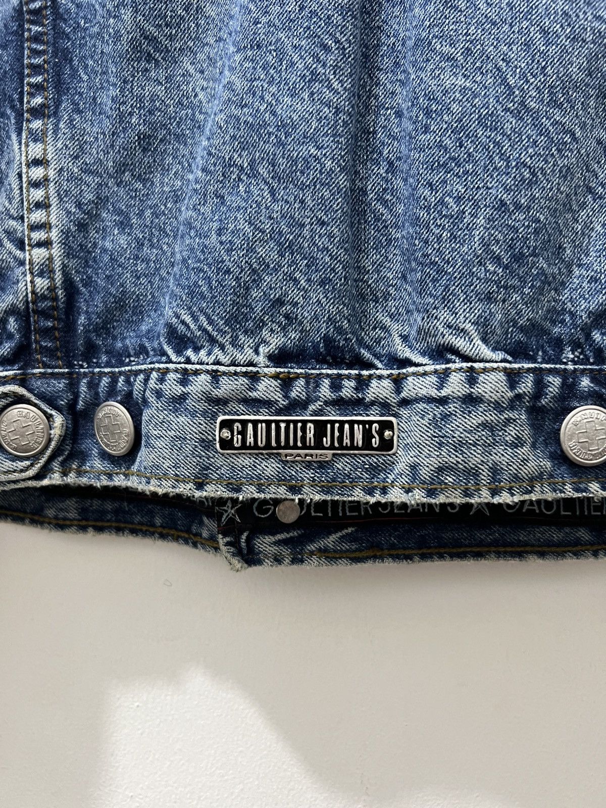 Jean Paul Gaultier 1990’s Jean Paul Gaultier - Cropped Trucker Denim Jacket Size US S / EU 44-46 / 1 - 10 Thumbnail