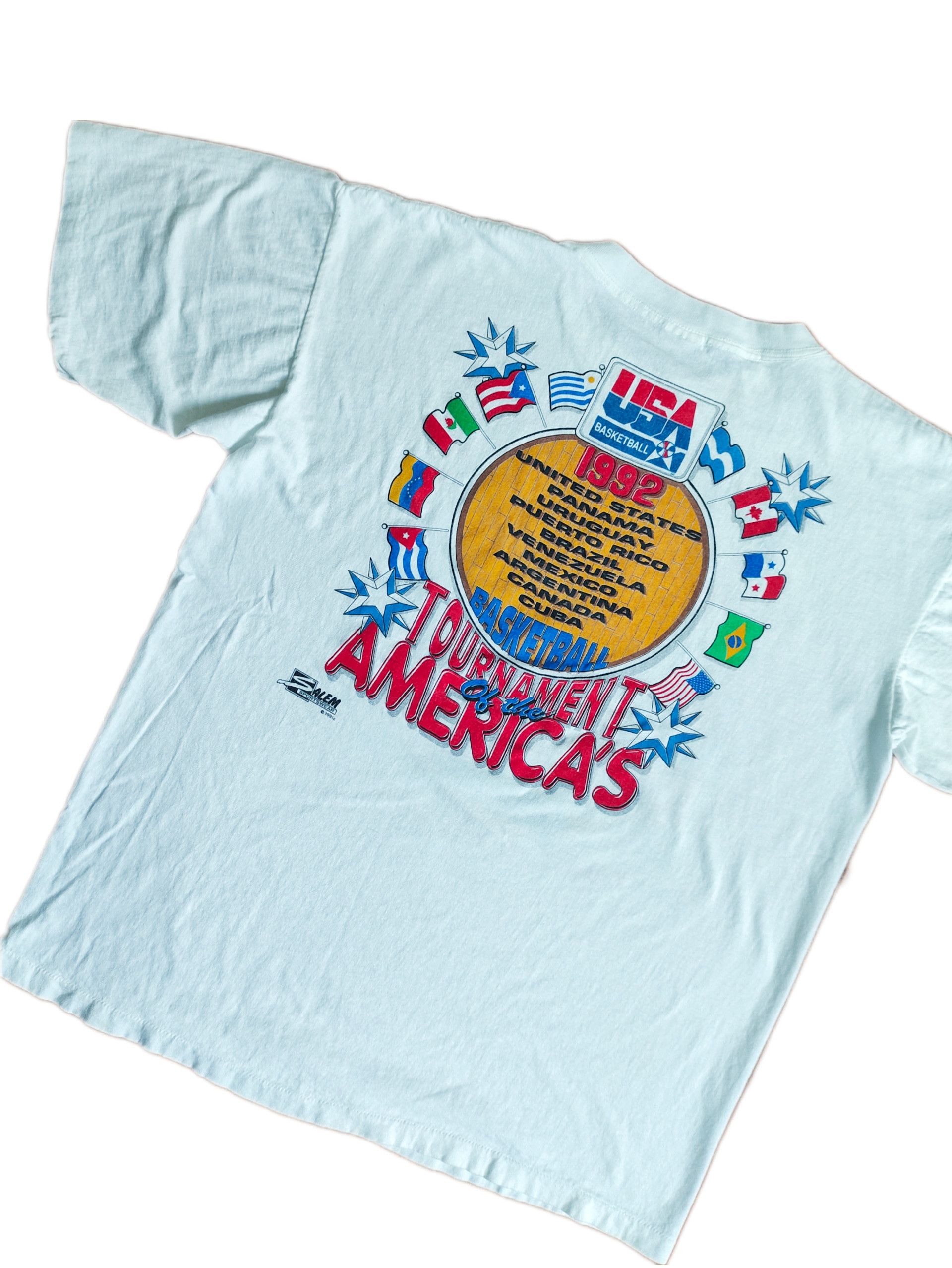 NBA × Vintage Vintage Olympic Dream Team Caricature 90s 2side T-shirt Size US XL / EU 56 / 4 - 6 Thumbnail
