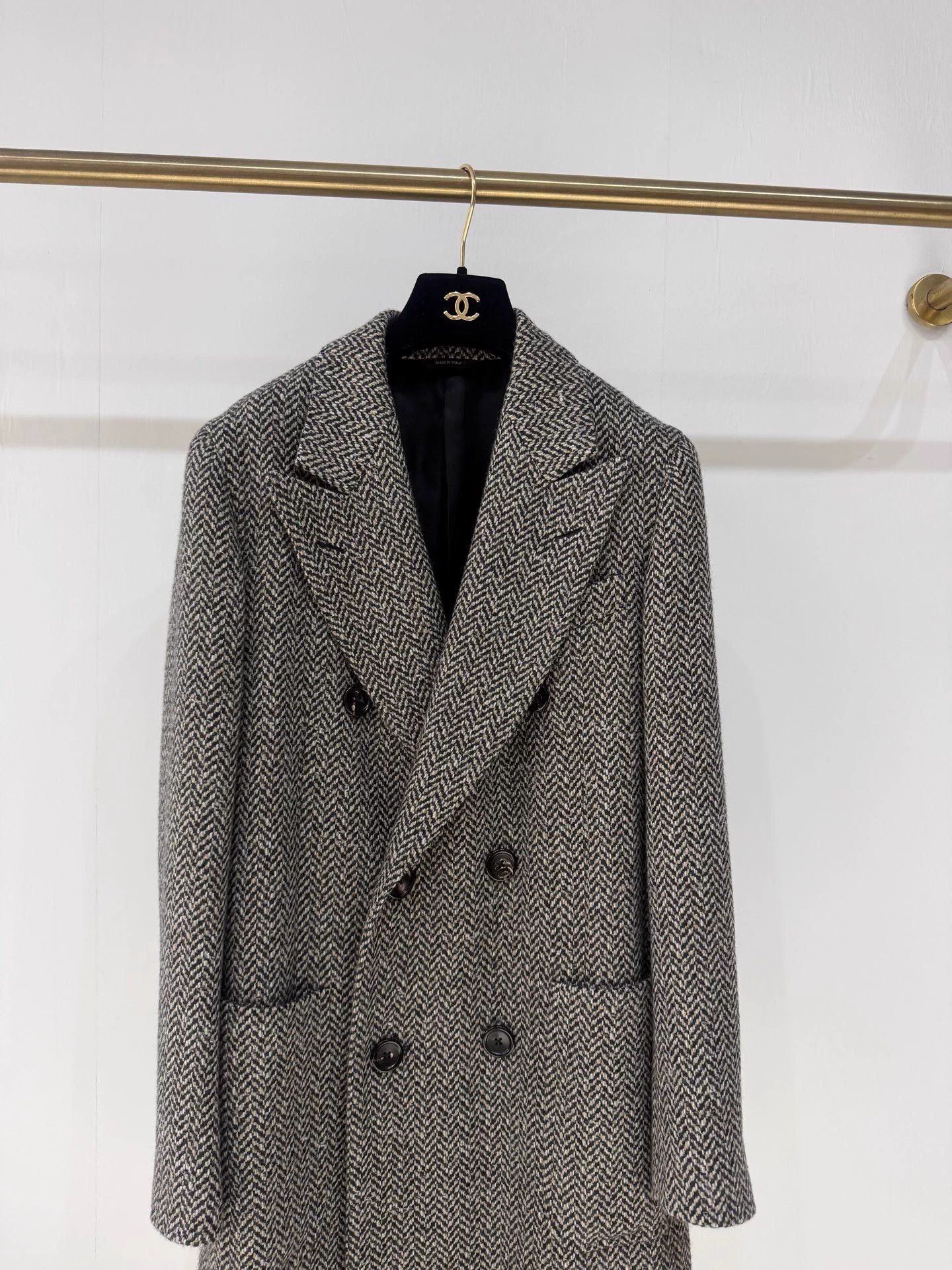 Loro Piana Loro Piana houndstooth gray brown mid overcoat new Size M / US 6-8 / IT 42-44 - 2 Thumbnail