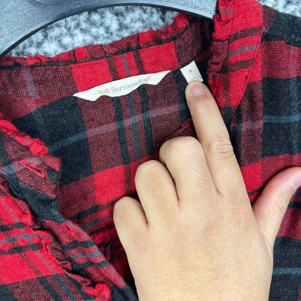 Other Soft Surroundings Shirt Women S Plaid Flannel Button Down Size S / US 4 / IT 40 - 3 Thumbnail