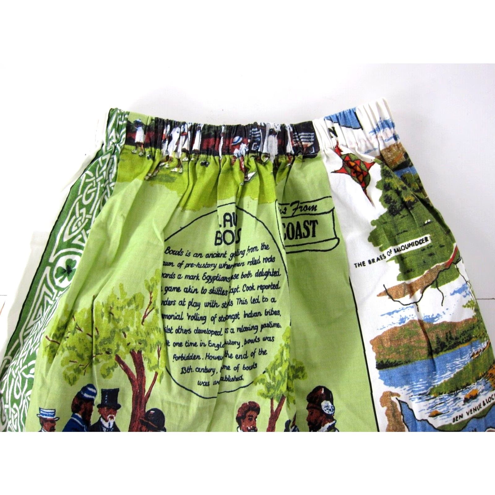 Vintage Or Clothing Cotton Green Blue Australia Lawn Bowling Midi Skirt Women Small Size 28" / US 6 / IT 42 - 5 Thumbnail