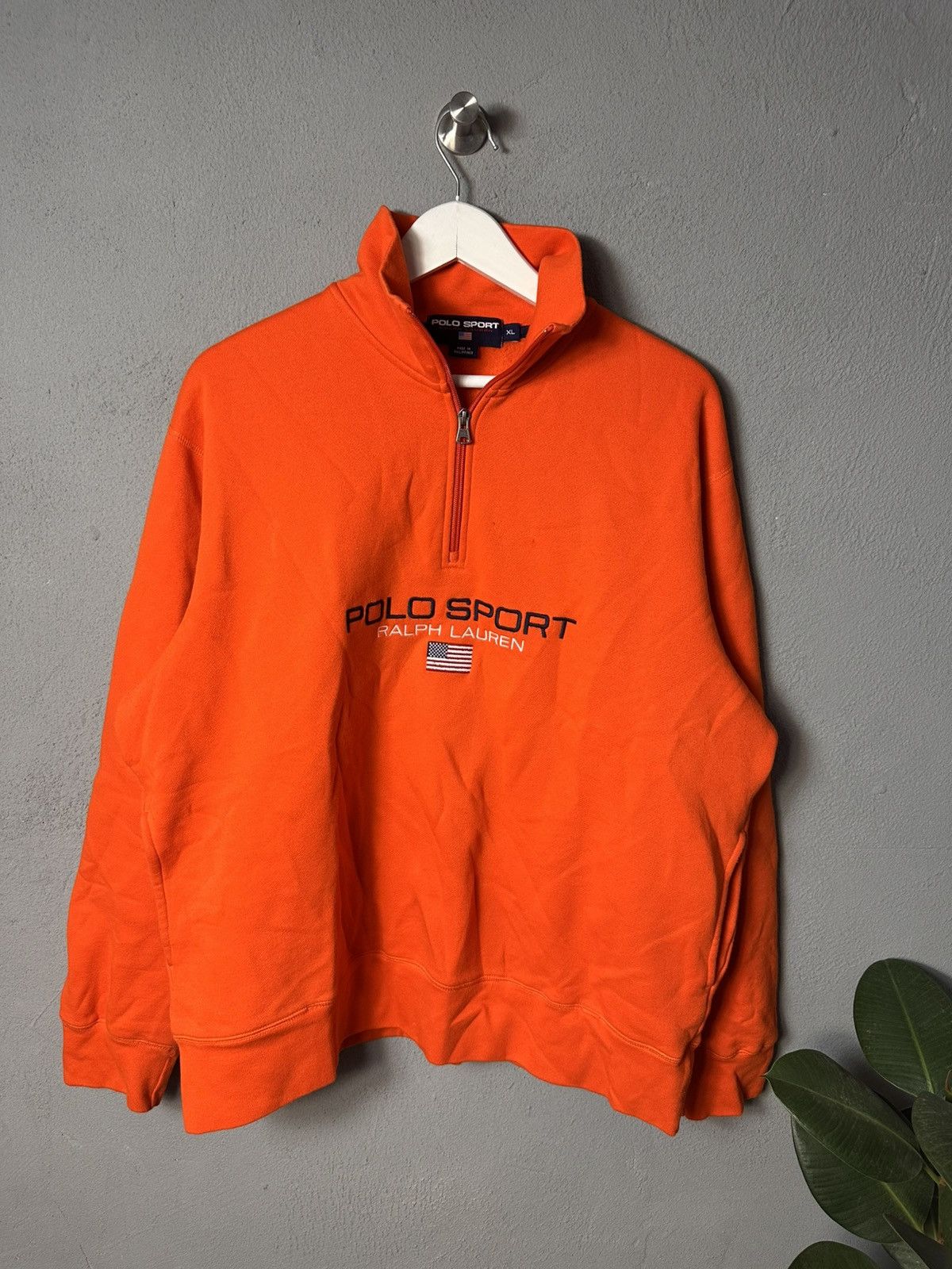 Polo Ralph Lauren × Ralph Lauren Sport × Vintage Polo Sport Ralph Lauren 1/4 Zip Vintage Sweatshirt Size US XL / EU 56 / 4 - 1 Thumbnail
