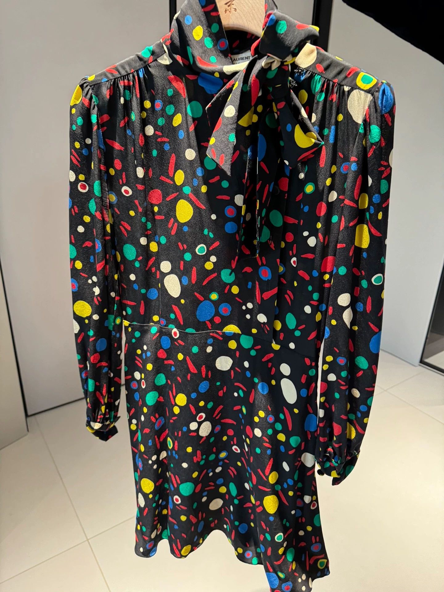 Saint Laurent Paris Saint Laurent Paris Silk colored dress Size US 36 / EU 52 - 1 Thumbnail