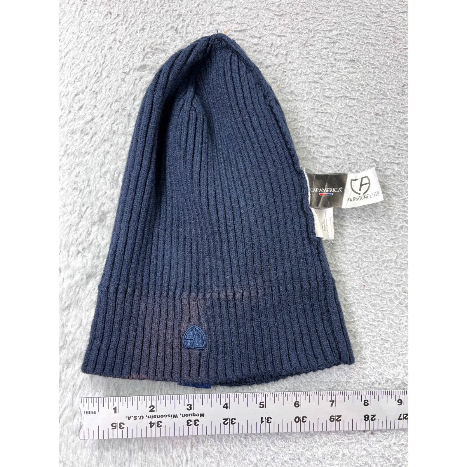 Vintage Capamerica Beanie Cap Adult One Size Fits Most Blue Knit Rayon Polyester Blend Hat Mens Beanie Ski Theme Size ONE SIZE - 6 Thumbnail