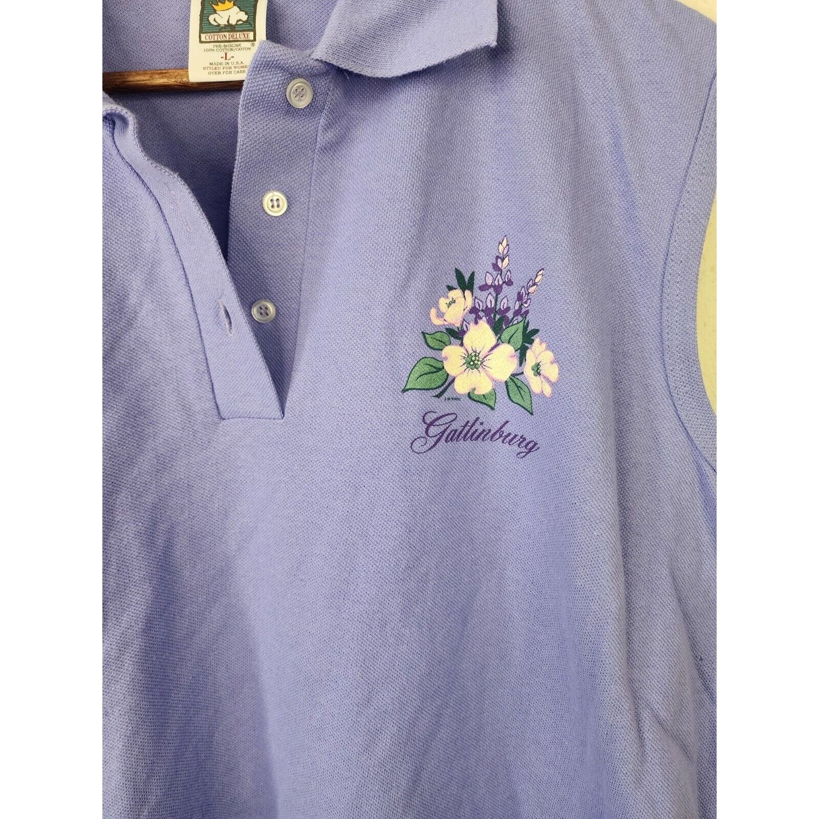 Anvil Vintage Womens Sleeveless Polo Tee Large L Gatlinburg VTG Size L / US 10 / IT 46 - 2 Thumbnail