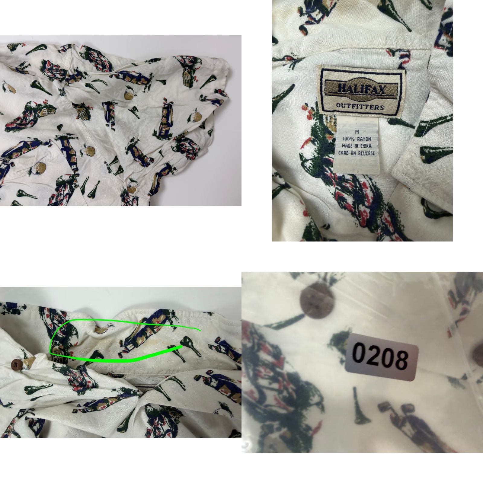 Vintage VINTAGE Halifax Outfitters Golf Shirt Men M White Graphic Print 90s Hawaiian Hipster Outdoor Sports Lightweight Rayon Coffees? Size US M / EU 48-50 / 2 - 9 Thumbnail