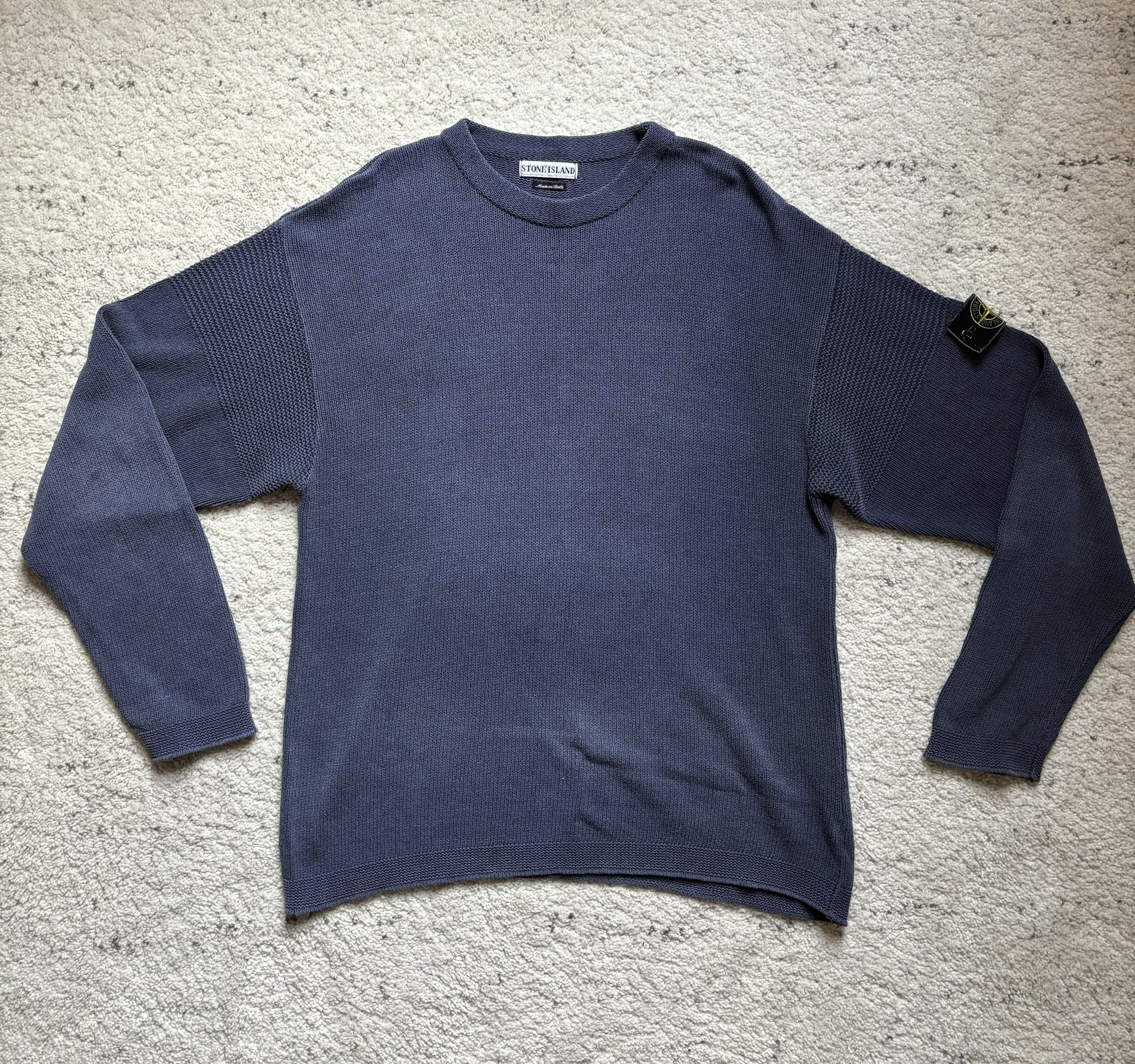 image of Stone Island Knit Sweater in Blue, Men's (Size XL)