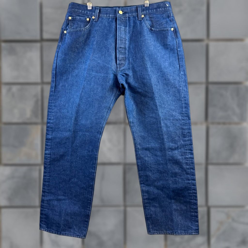 Levi's Levis 501 Jeans Mens 36x30 Blue Gold Metallic Denim Pants Button Fly Tag38x32 Size US 38 / EU 54 - 1 Thumbnail