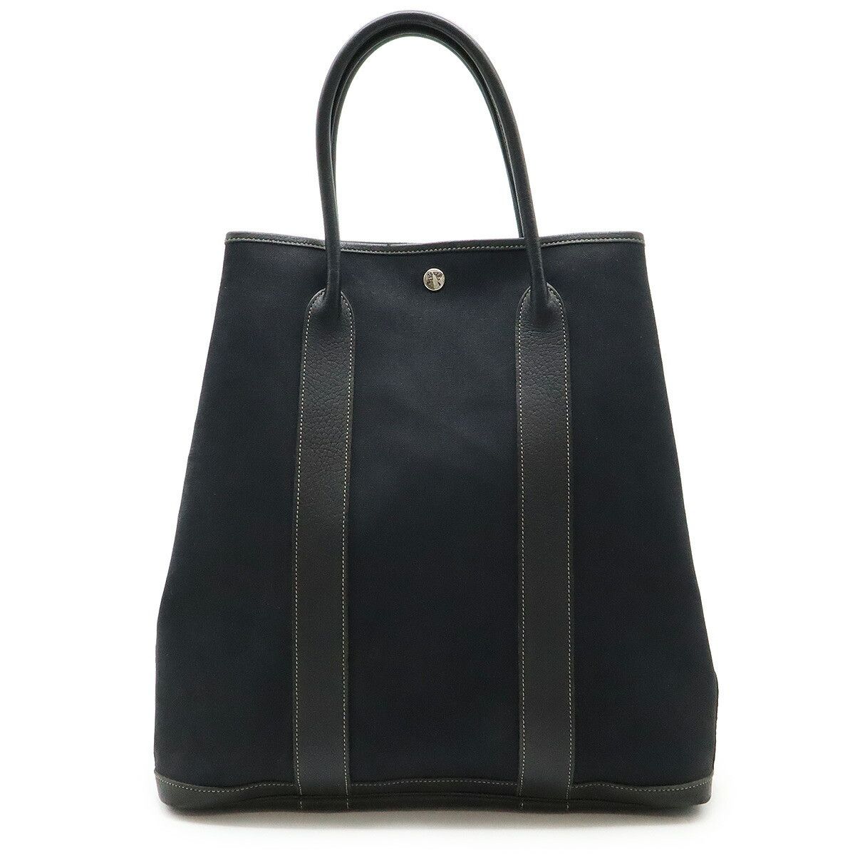 Hermes Hermes Garden File MM Toile Officier Leather Tote Bag