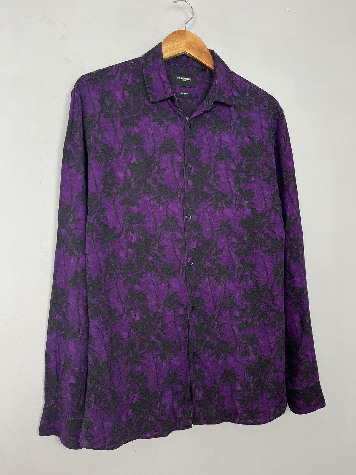 The Kooples The Kooples Paris Lux Palm Print Viscose Long Sleeve Shirt Size US S / EU 44-46 / 1 - 4 Thumbnail