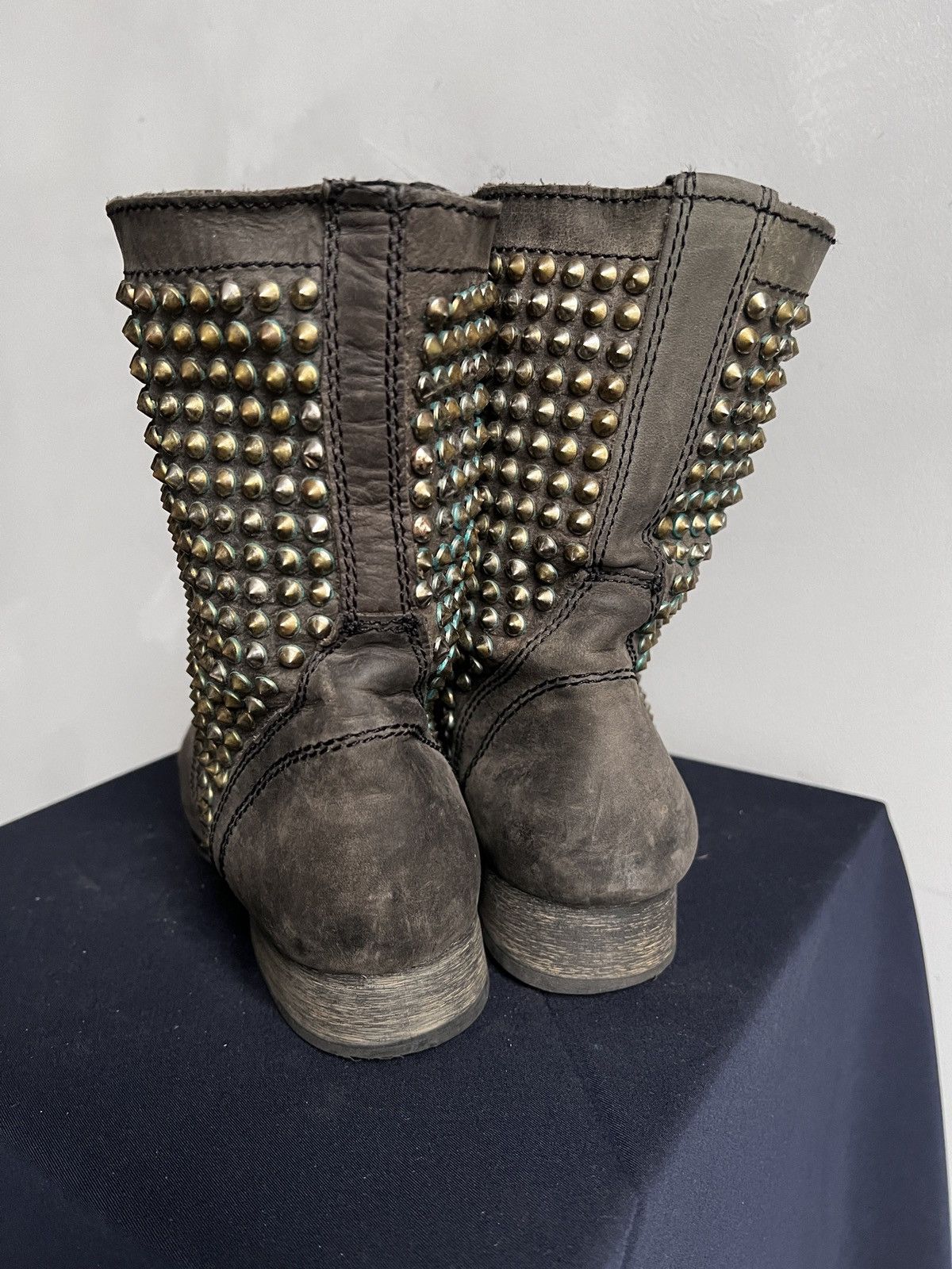 ASH Studded Brown Combat Boots Women’s 38 Punk Vintage as98 Size US 8 / IT 38 - 10 Thumbnail