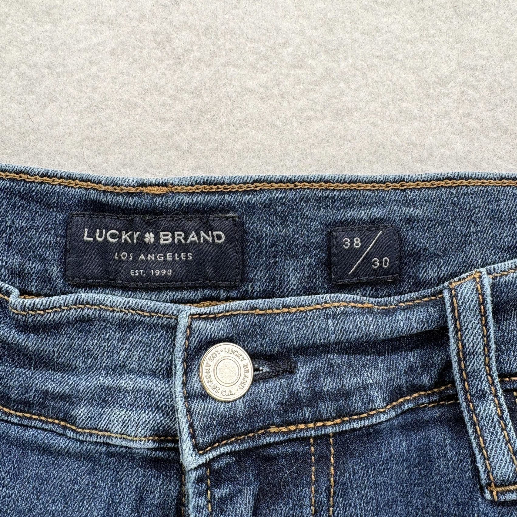 Lucky Brand Lucky Brand Jeans Mens 38x30 Blue 221 Straight Medium Wash Stretch Denim Pants Size US 38 / EU 54 - 4 Thumbnail