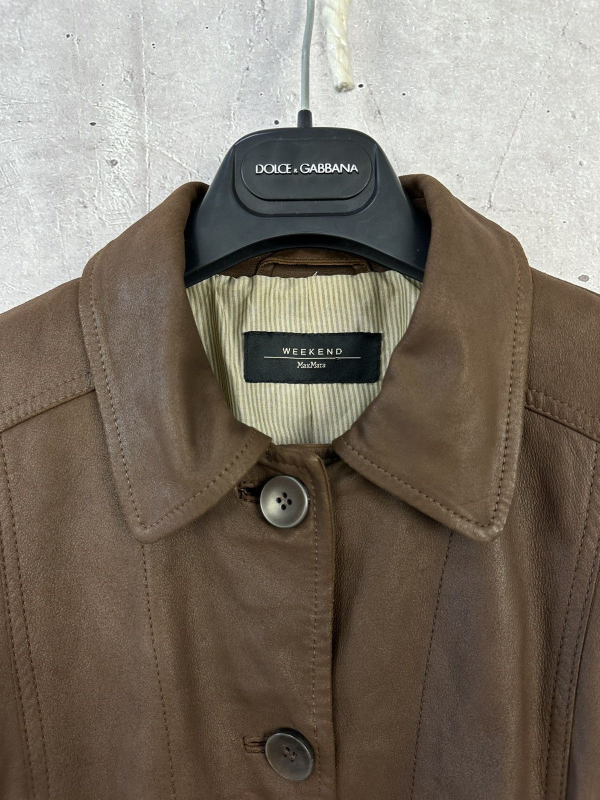 Weekend Max Mara Max Mara Weekend Brown Leather Buttons Jacket With Belt Size M / US 6-8 / IT 42-44 - 7 Thumbnail
