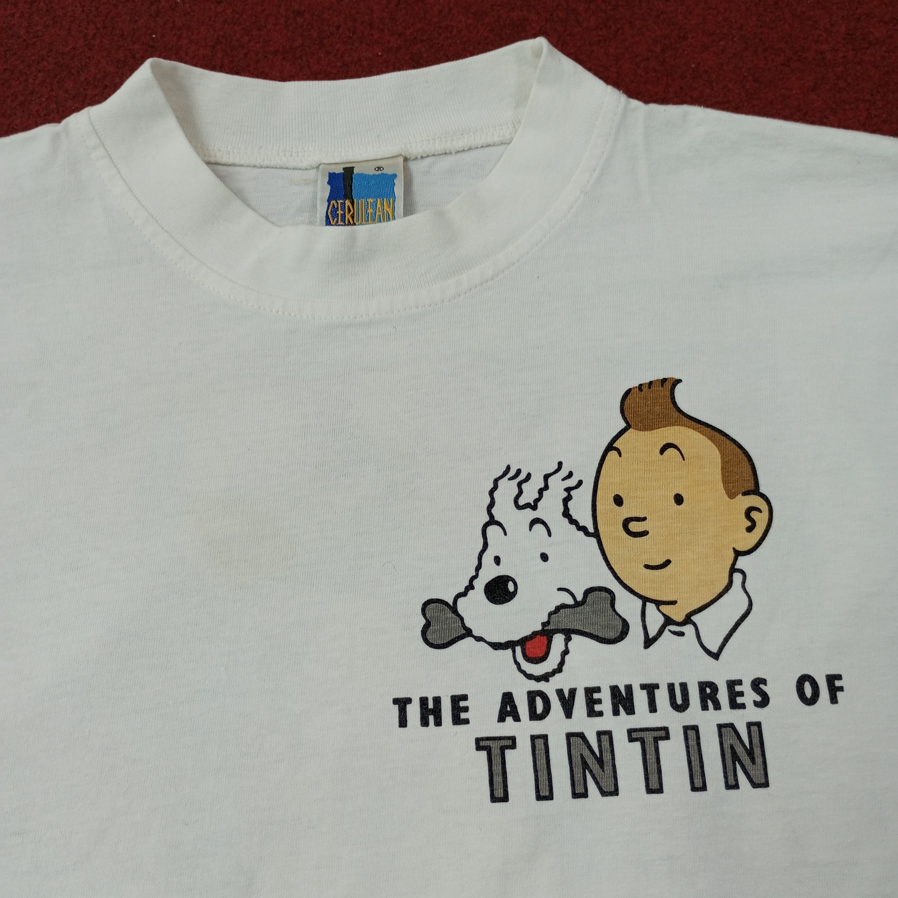 Vintage The Adventures Of Tintin Cartoon Tshirt c239n48 Size US L / EU 52-54 / 3 - 4 Thumbnail