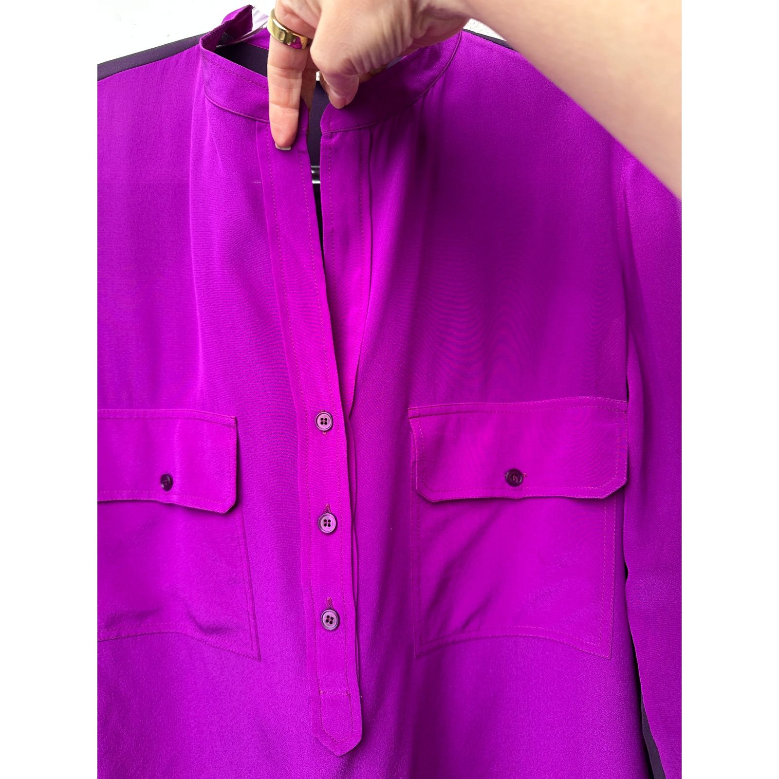 Stella McCartney Stella McCartney Blouse Purple Women US10 100% Silk Size L / US 10 / IT 46 - 3 Thumbnail