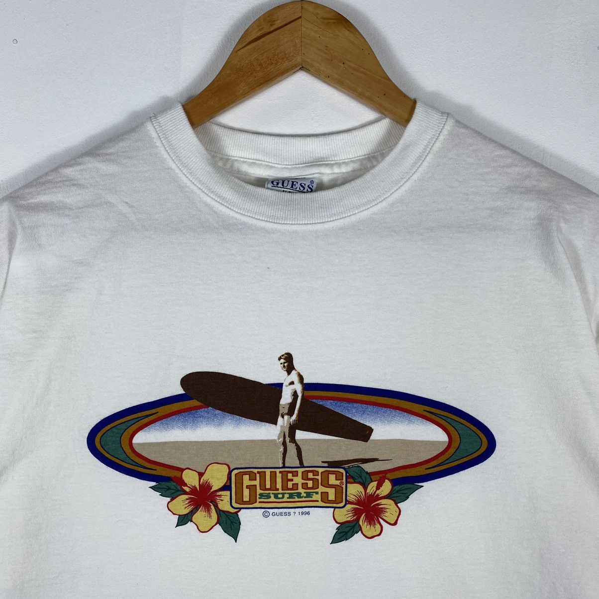 Guess Vintage 90's GUESS SURF Longboards Surfers Graphic Surf Tee Size US L / EU 52-54 / 3 - 3 Thumbnail