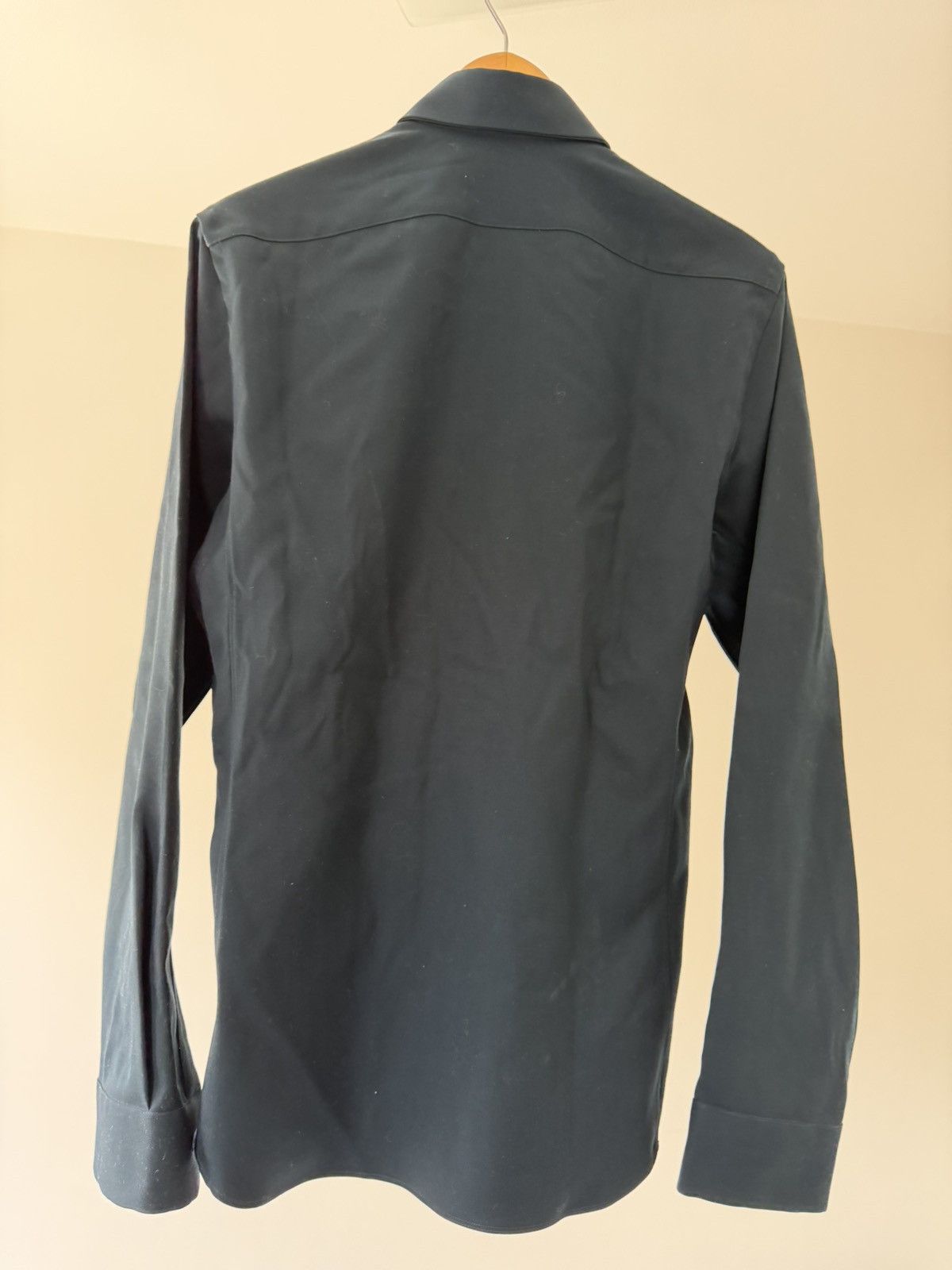 Salvatore Ferragamo Navy 100% wool button up shirt - Ferragamo Size US M / EU 48-50 / 2 - 2 Thumbnail