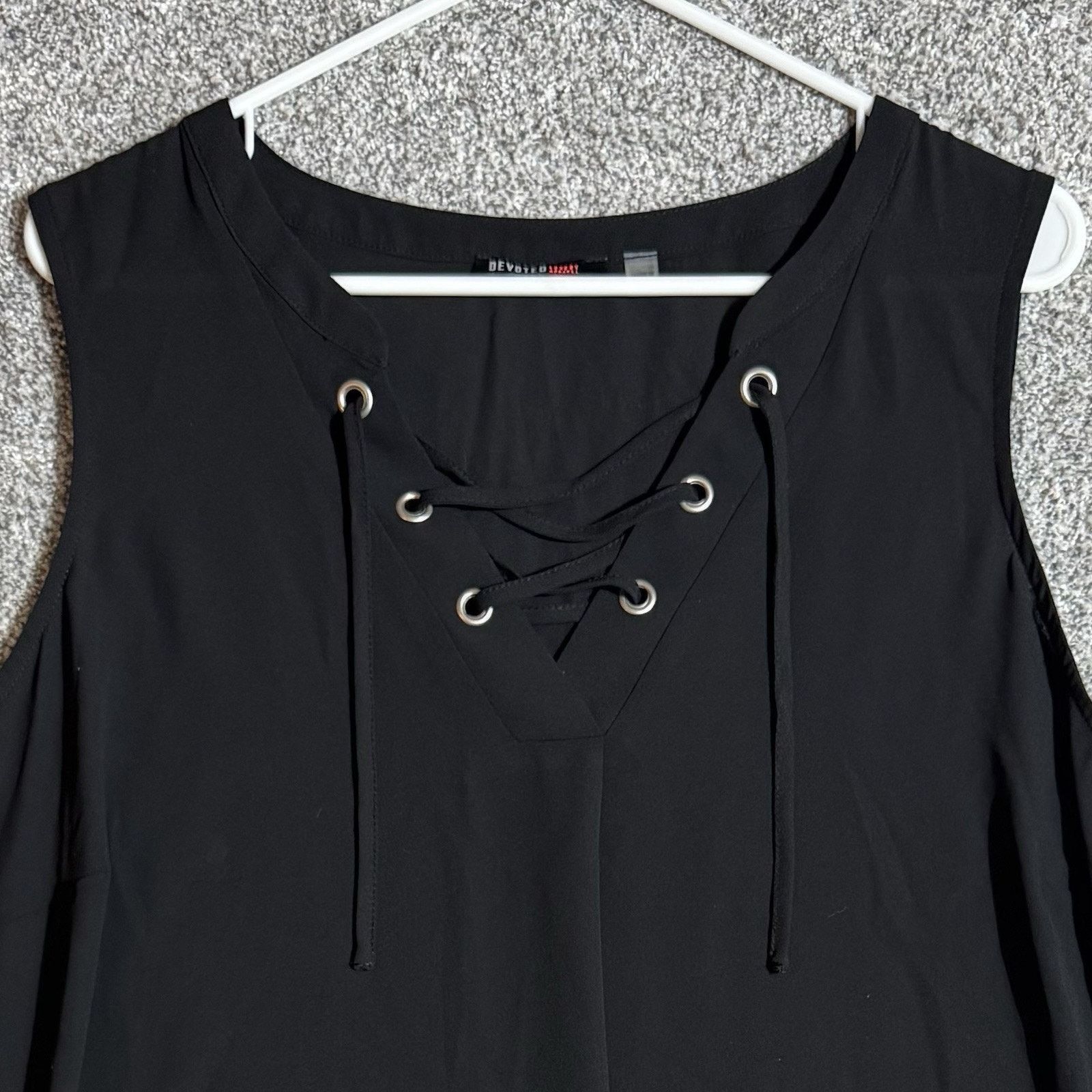 Other Tunic Top Womens 1X Plus Lace Up Grommet Sheer Gothic Grunge Size XL / US 12-14 / IT 48-50 - 3 Thumbnail