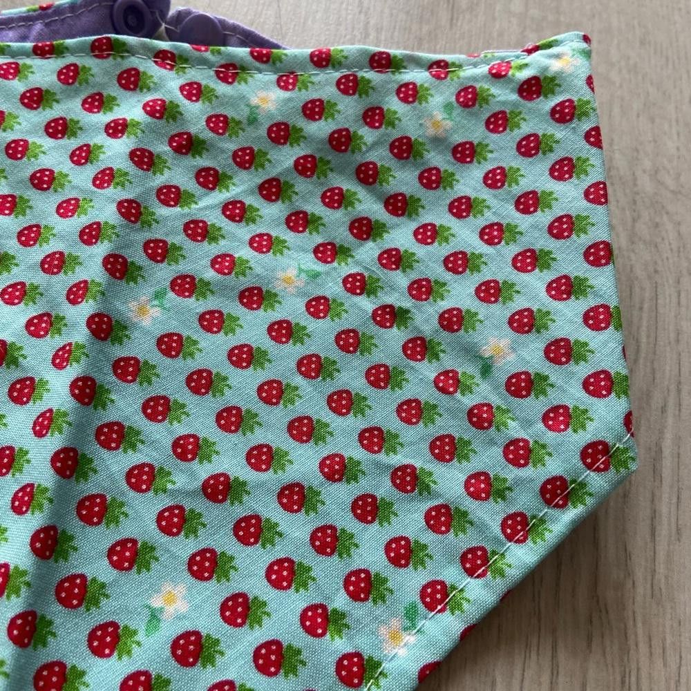 Designer Purple and Strawberry Dog Bandana Size ONE SIZE - 3 Thumbnail