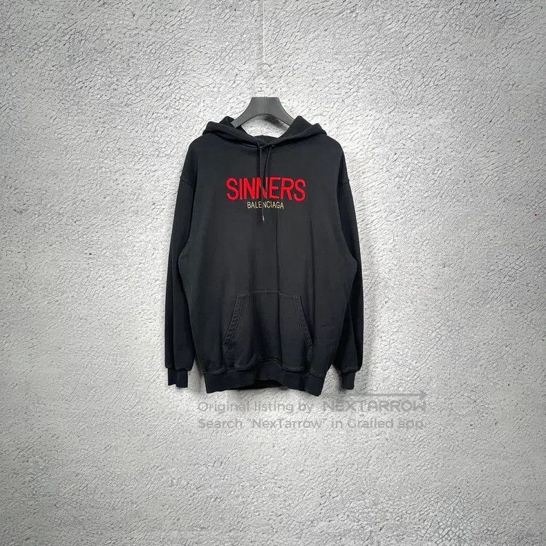 Balenciaga Balenciaga Sinners lettering print hooded sweatshirt Size US XS / EU 42 / 0 - 1 Thumbnail