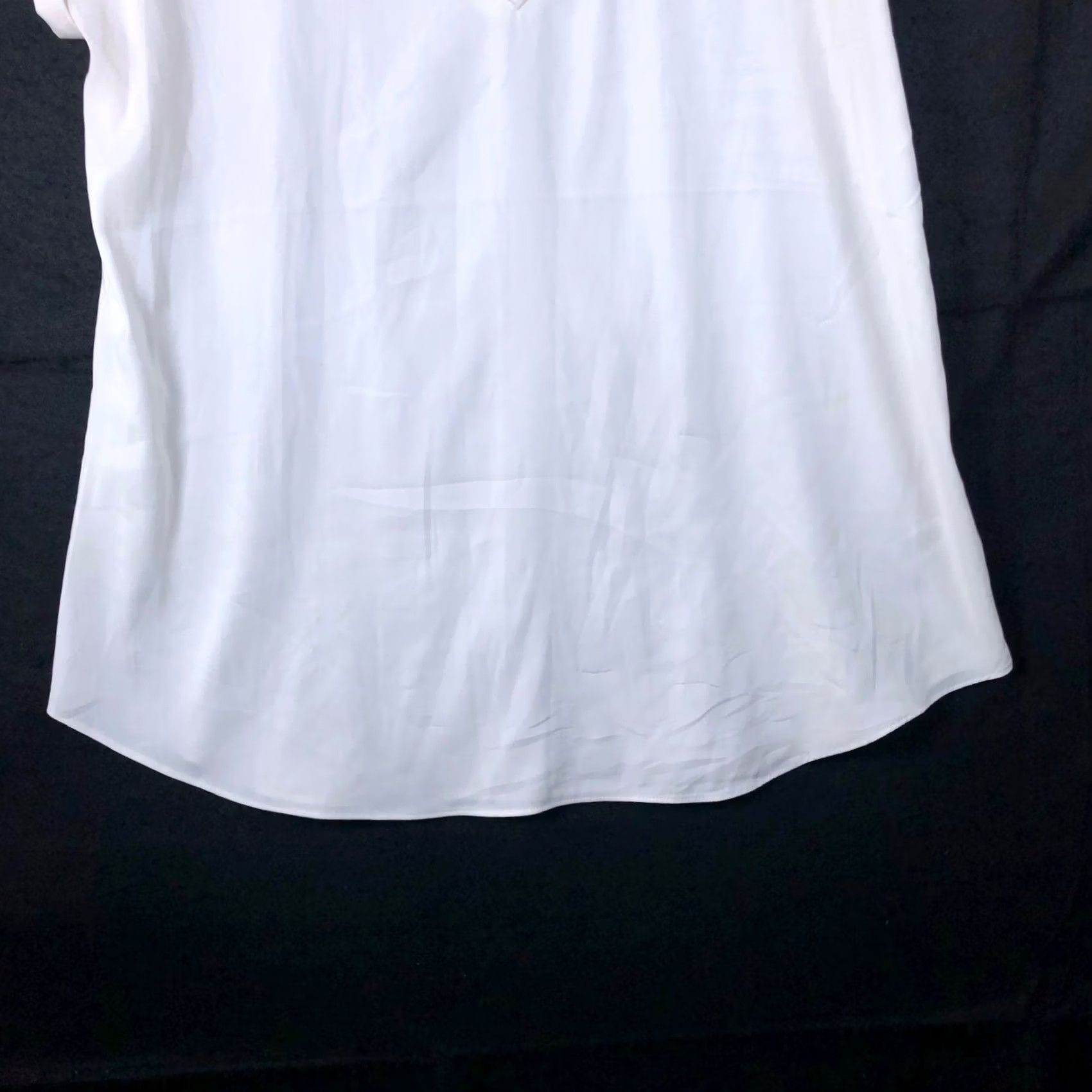 Express Express Blouse White Lace V-Neck Cap Short Sleeve Large Womens Regular Fit Size L / US 10 / IT 46 - 3 Thumbnail