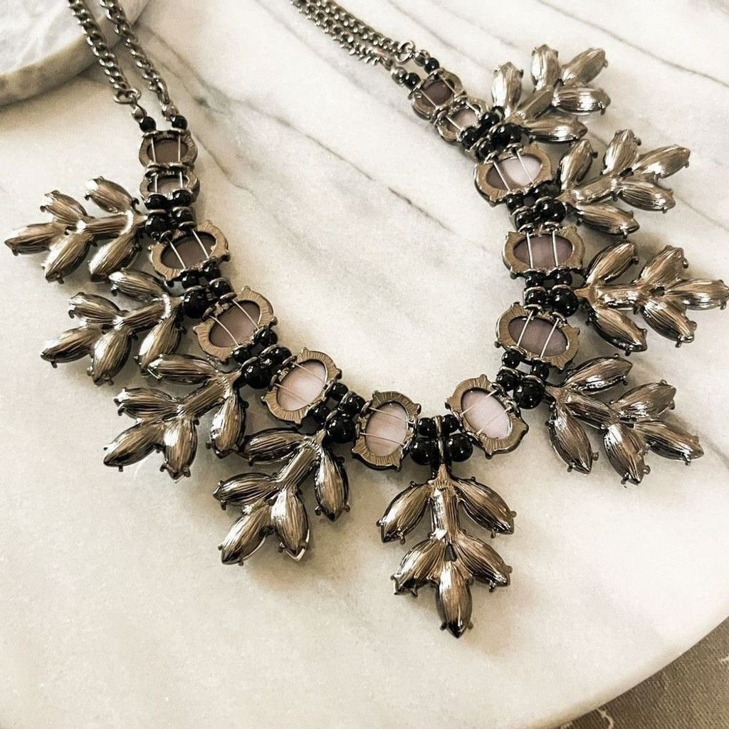 Designer Natasha Couture Statement Necklace Purple Clear Size ONE SIZE - 5 Thumbnail