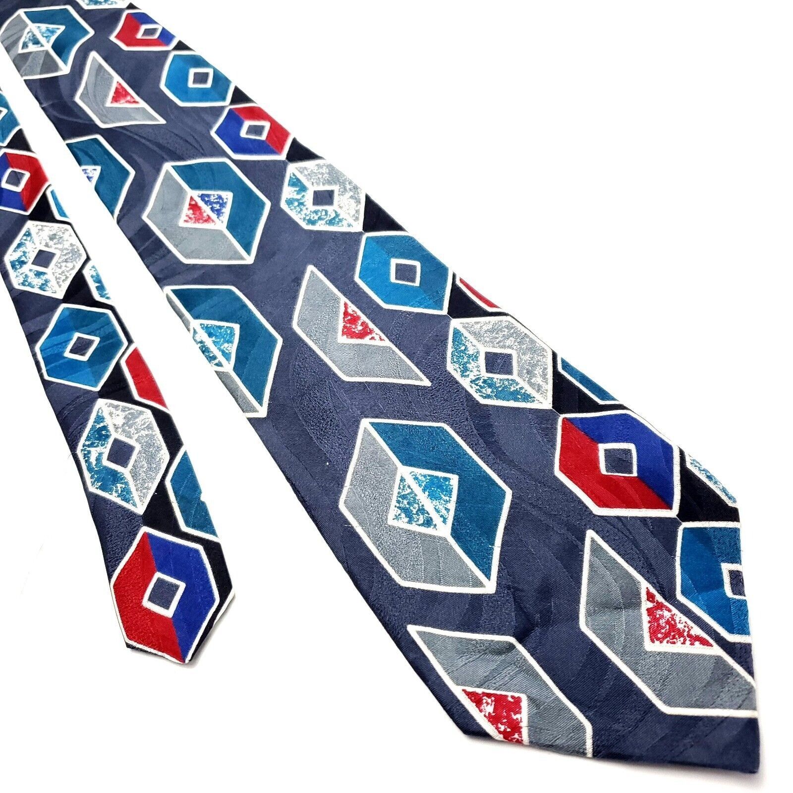 Designer Don Loper Blue Silk Tie Print Abstract Size ONE SIZE - 1 Thumbnail