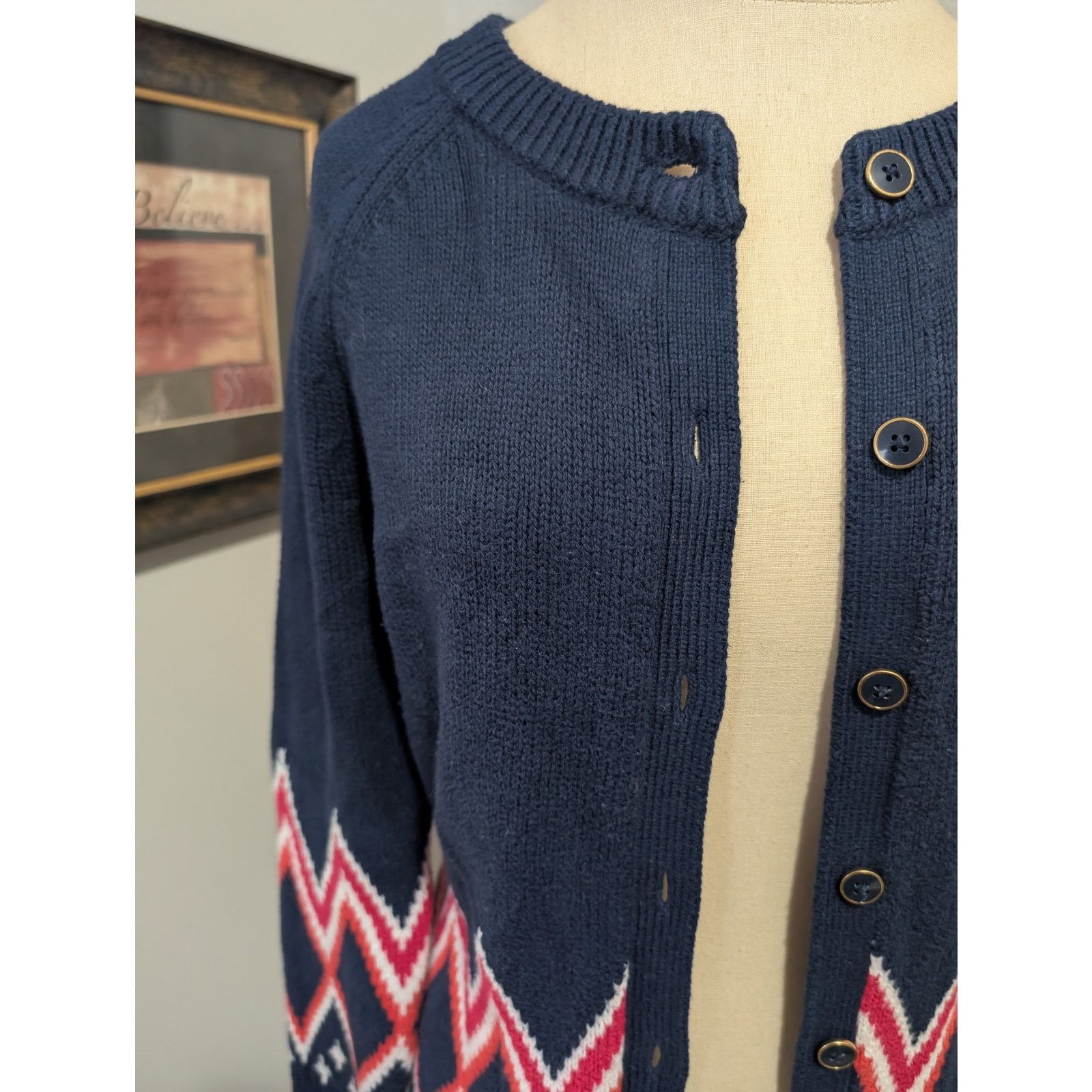 Tommy Hilfiger Tommy Hilfiger Zigzag Chevron Cardigan – Small Size S / US 4 / IT 40 - 3 Thumbnail