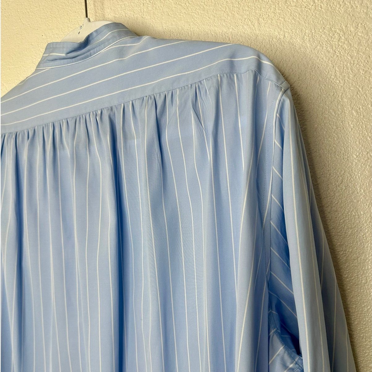 The Row NWT The Row Karl Blue & White Stripe Long Sleeve Shirt Dress Size L / US 10 / IT 46 - 11 Thumbnail