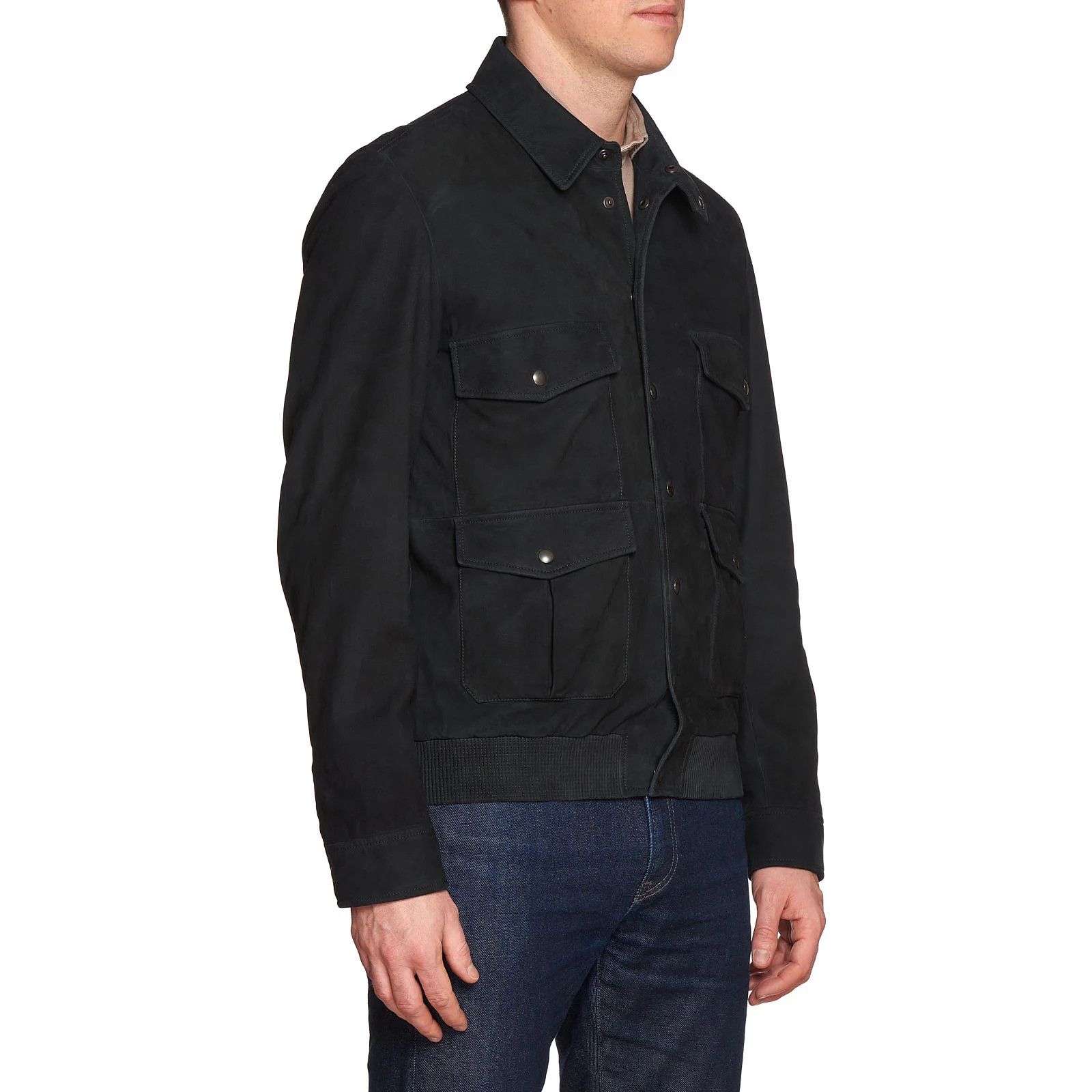Bottega Veneta BOTTEGA VENETA Black Sheepskin Suede Leather Flight Jacket Size US M / EU 48-50 / 2 - 4 Thumbnail