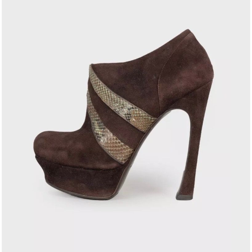 Yves Saint Laurent Saint Laurent Brown Suede Ankle Boots - Sz 38.5 Size US 7.5 / IT 37.5 - 1 Thumbnail
