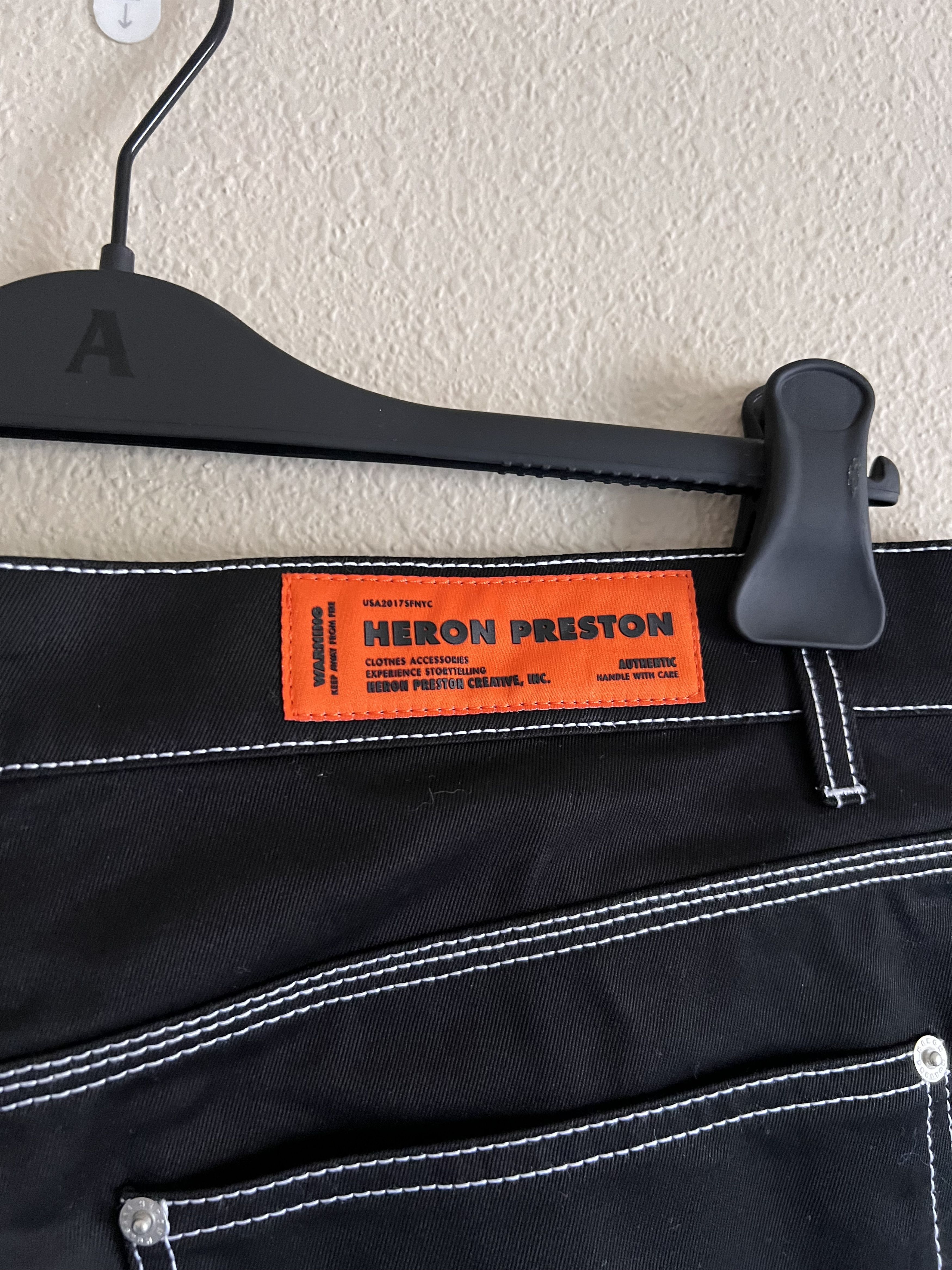 Heron Preston Heron Preston Constrast Stitch Double Knee Pants in Black Size US 34 / EU 50 - 6 Thumbnail