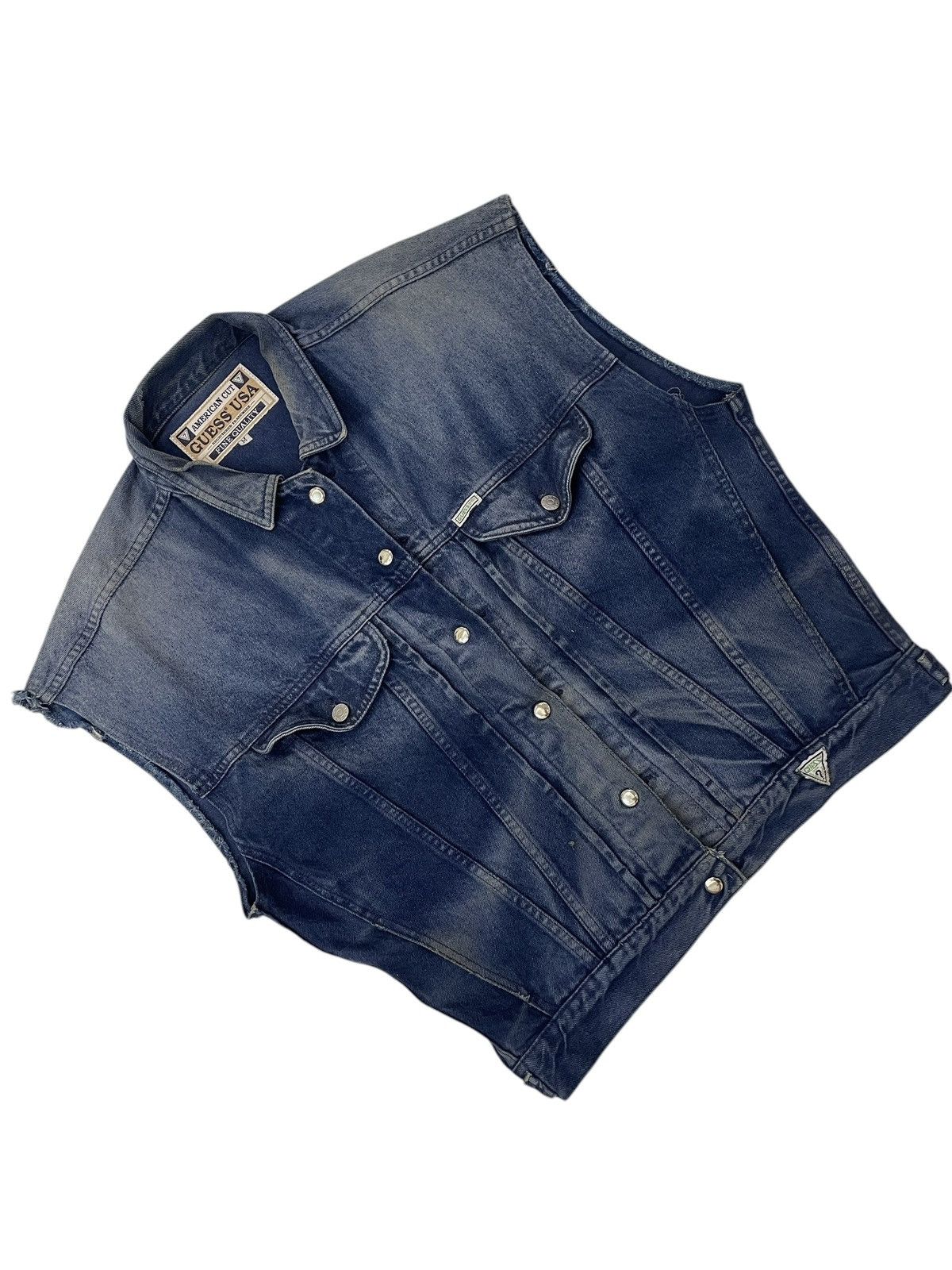 Georges Marciano × Guess × Vintage Vintage 90s Guess by Georges Marciano sleevless denim jacket Size US M / EU 48-50 / 2 - 3 Thumbnail
