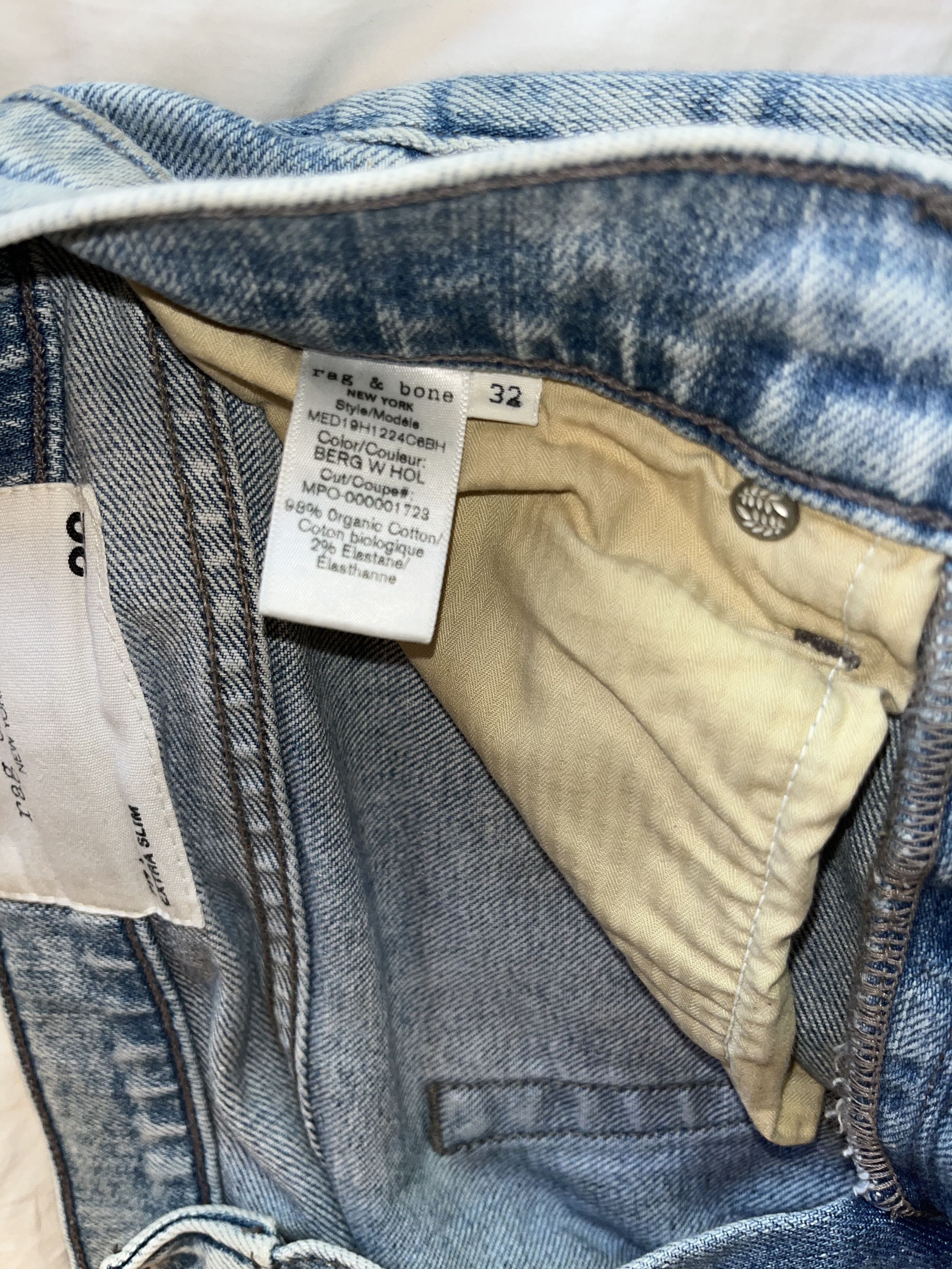 Rag & Bone Rag & Bone Slim Fit Distressed Denim Size US 32 / EU 48 - 3 Thumbnail