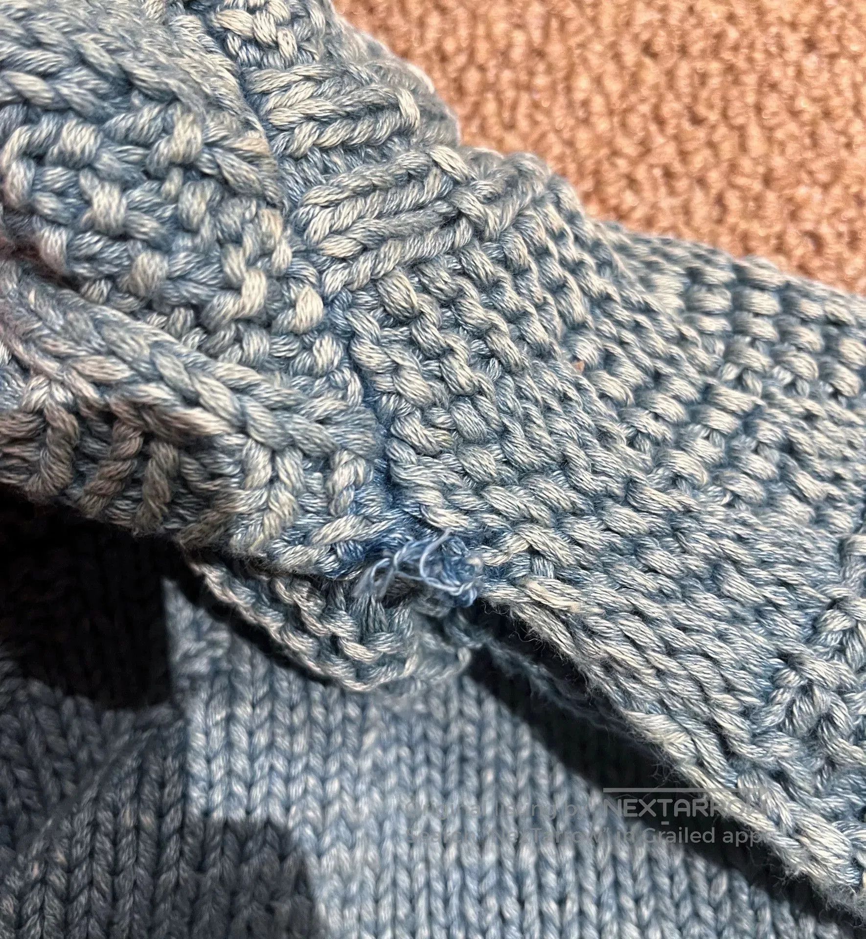 Kapital Kountry Handmade Blue Dyed Knit Sweater. Size M / US 6-8 / IT 42-44 - 7 Thumbnail