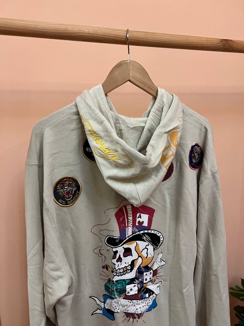 Christian Audigier × Ed Hardy NEW! Ed Hardy Sculls ZIP UP HOODIE VINTAGE Patches audiger Size US XXL / EU 58 / 5 - 4 Thumbnail