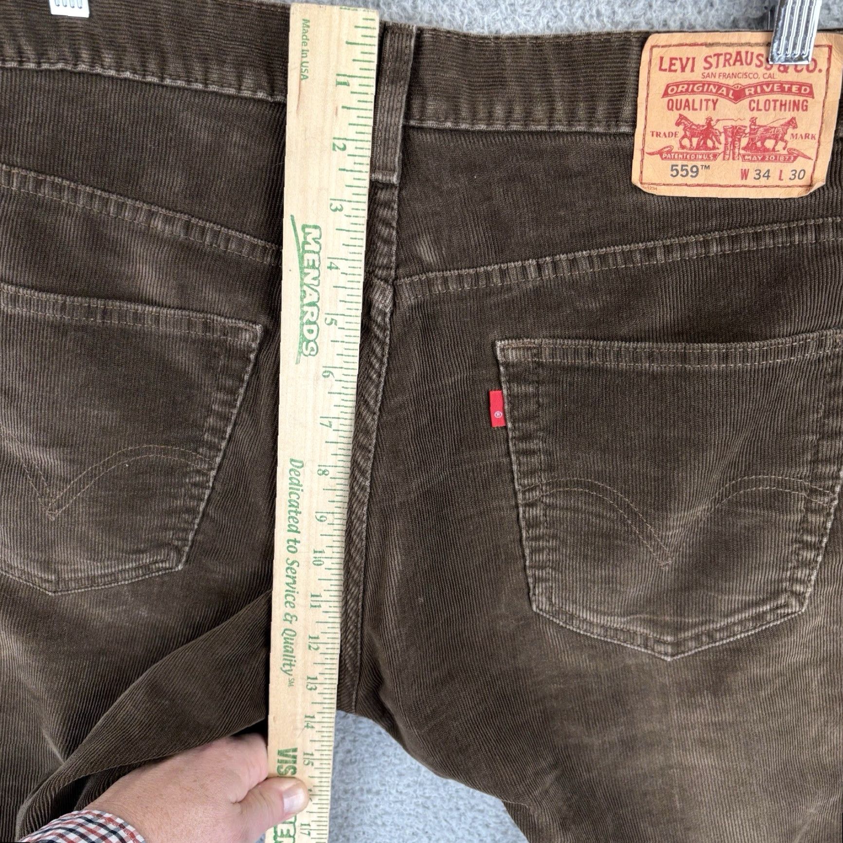 Levi's Levi's 559 Jeans Mens 34x30 Brown Corduroy Relaxed Straight Casual Vintage: No Size US 34 / EU 50 - 5 Thumbnail