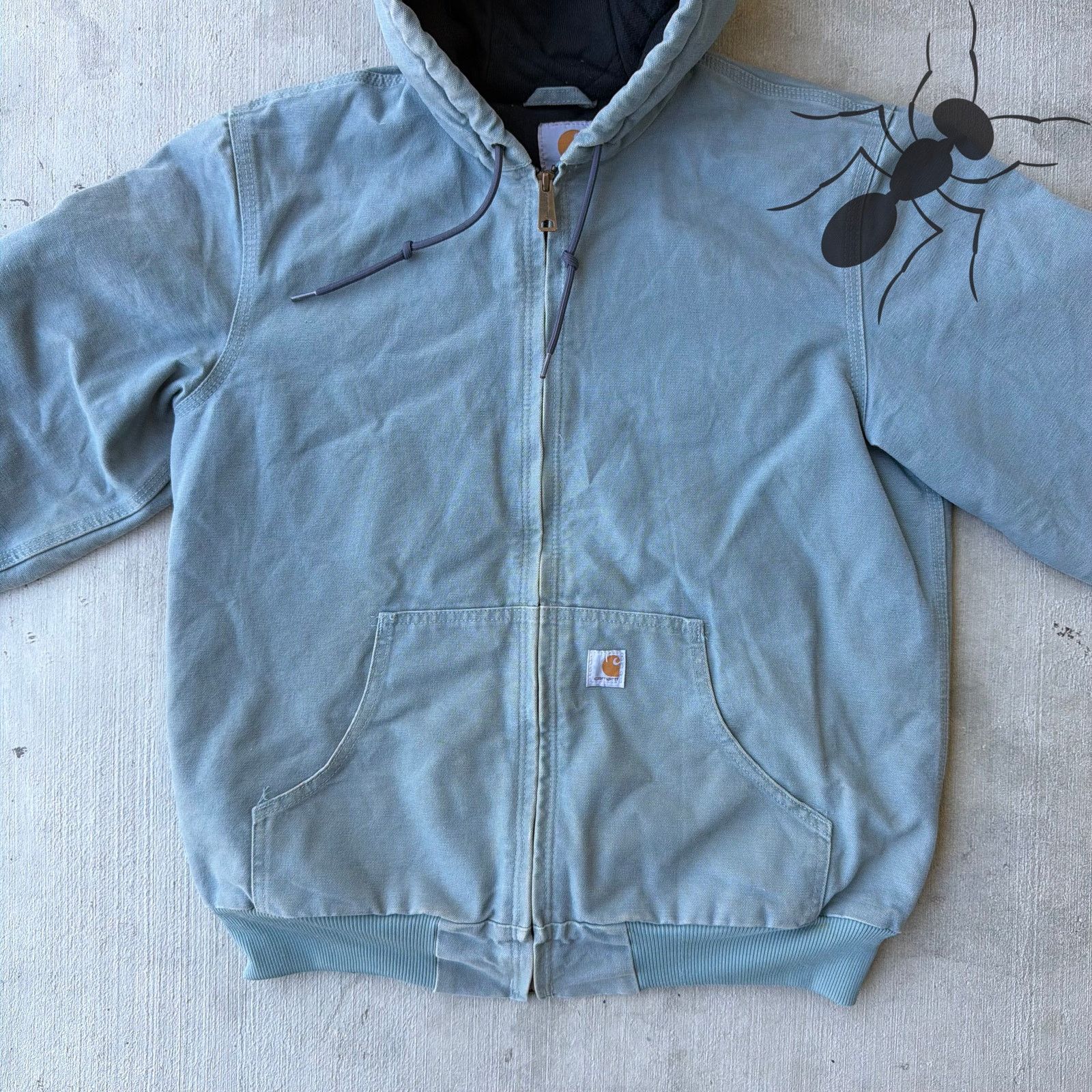 Carhartt × Vintage Carhartt WOMENS WJ130 Light blue hooded work wear jacket Size US S / EU 44-46 / 1 - 3 Thumbnail