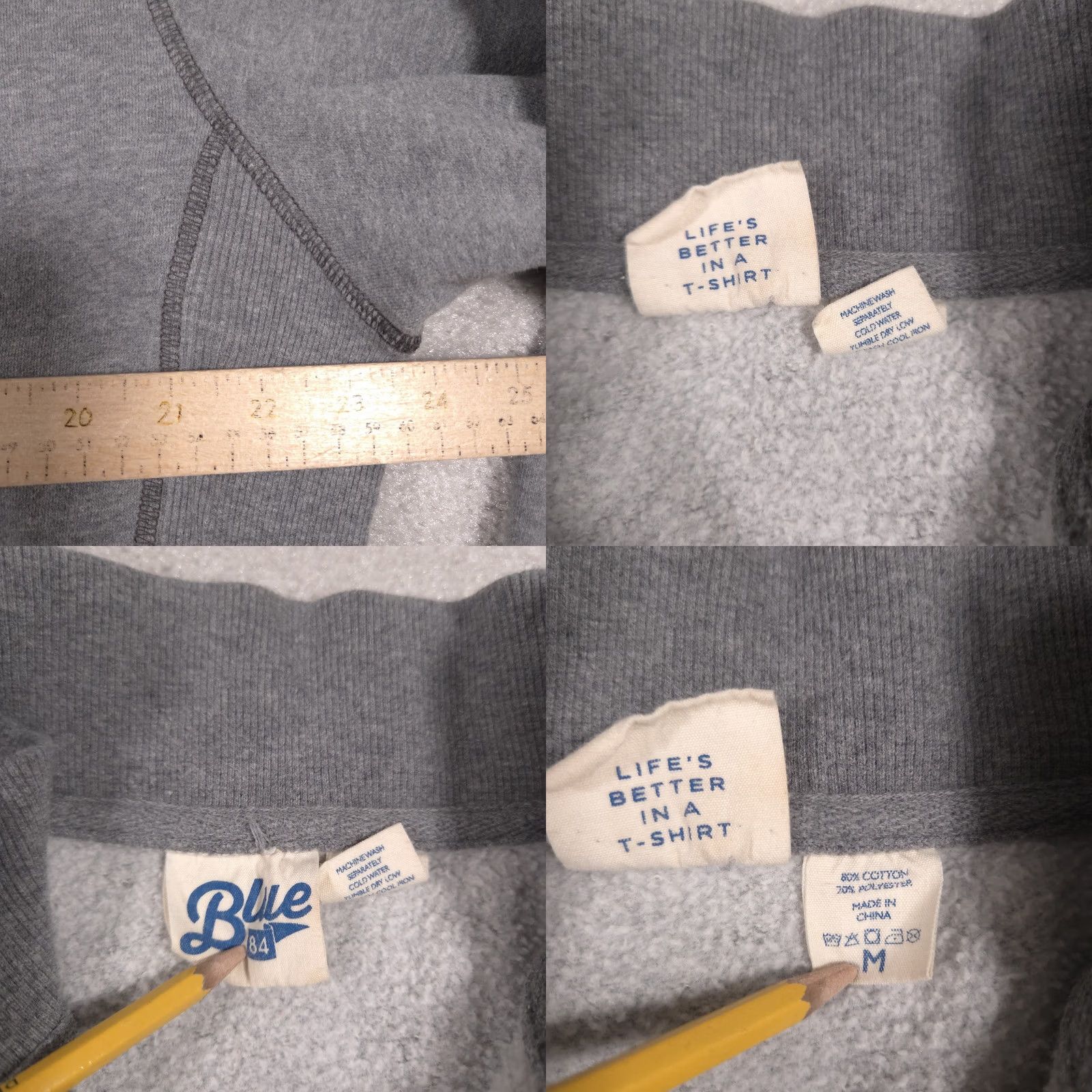 Vintage Blue 84 Sweatshirt Mens M Gray Quarter Zip Fleece Lincoln Memorial Graphic Pullover USA 1/4 Zip Kangaroo Pocket Embroidered Logo Mock Neck Size US M / EU 48-50 / 2 - 8 Thumbnail