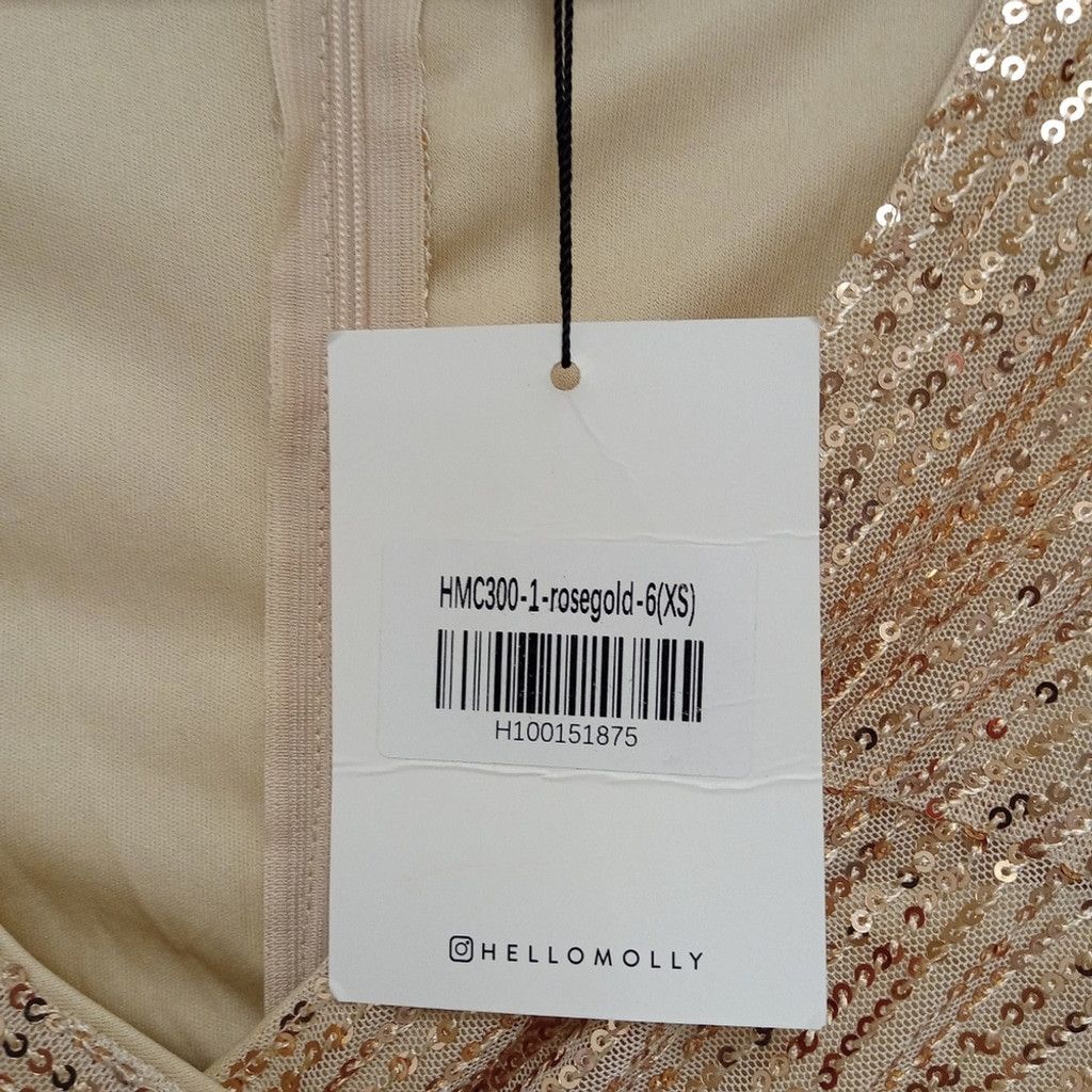Other NWT Hello Molly Zoe Rose Gold / Champagne Sequin Dress Size XS / US 0-2 / IT 36-38 - 8 Thumbnail