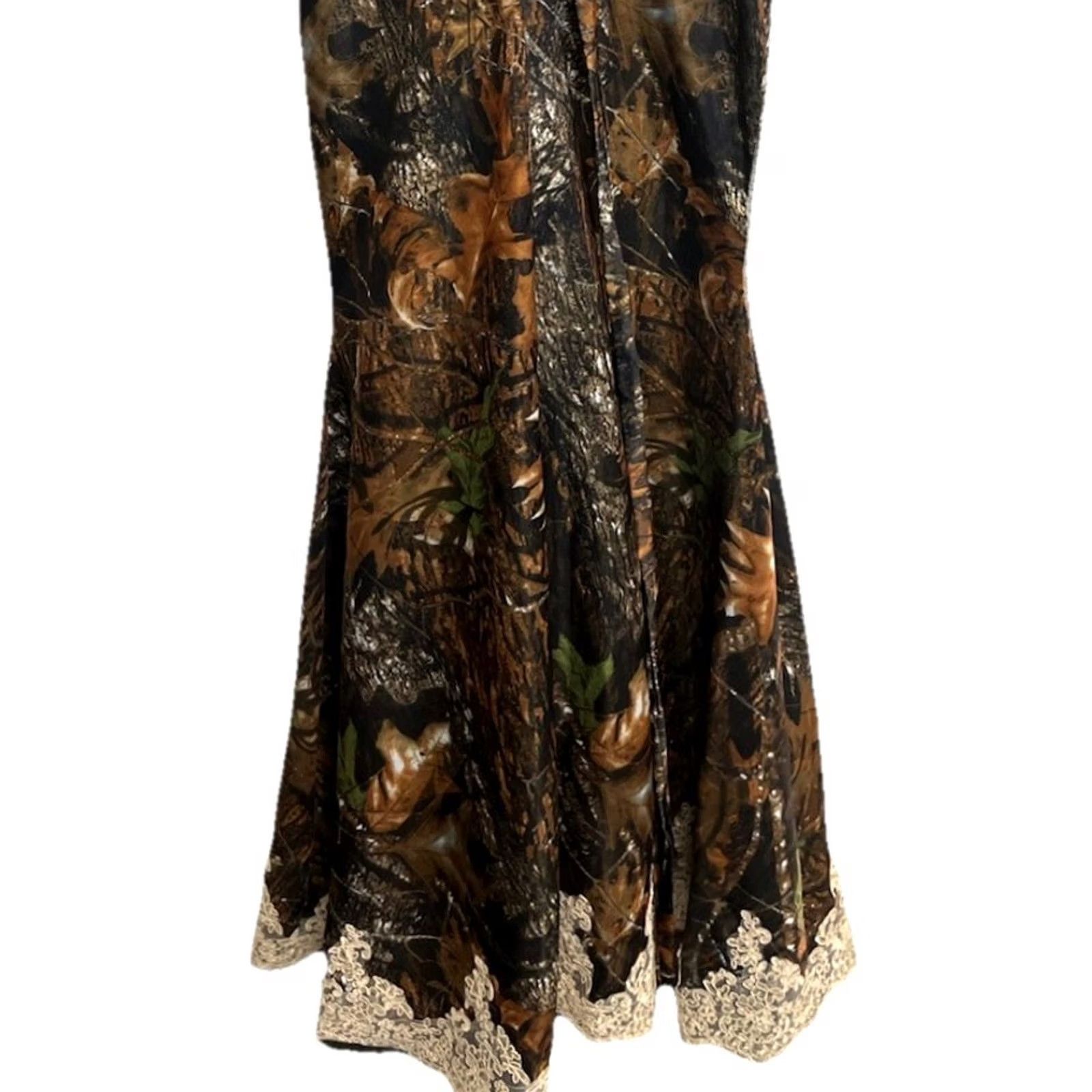 Vintage VINTAGE Camouflage Corset Dress Womens XS/S Lace Satin Prom Country Wedding Fit Flare Size XS / US 0-2 / IT 36-38 - 6 Thumbnail