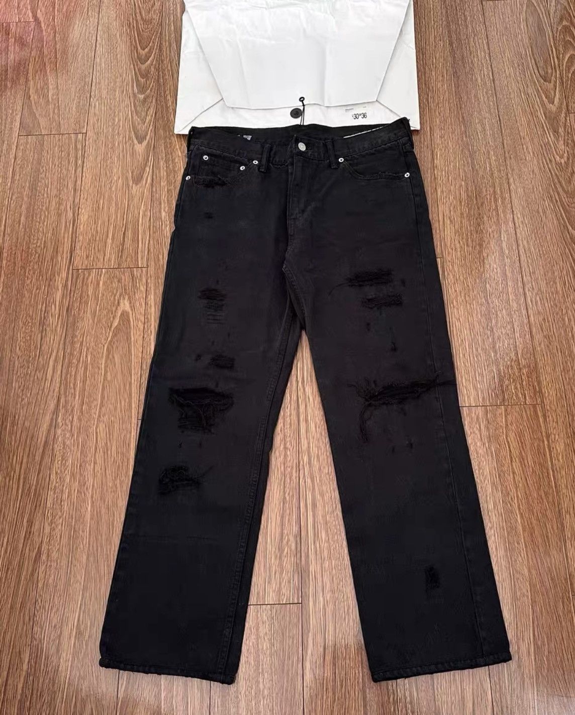 Visvim VISVIM 21SS SOCIAL SCULPTURE BLK DMGD-17 Distressed Jeans Size US 33 - 1 Thumbnail