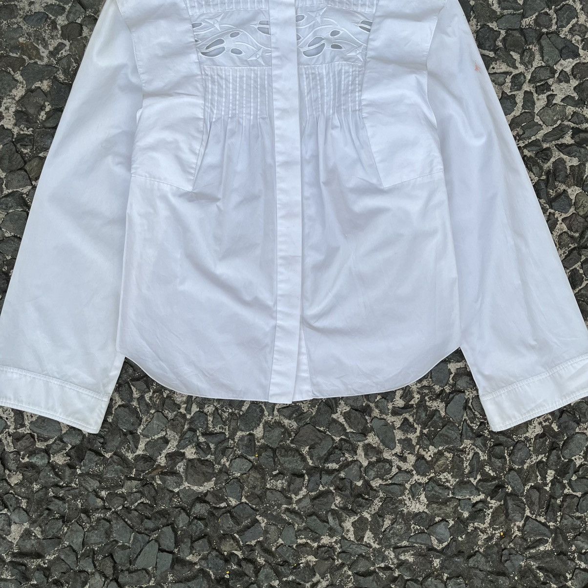 Chloe Chloé S/S 2018 Embroidered Eyelet Ruffle Bib Blouse Size XXS / US 00 / IT 34 - 4 Thumbnail