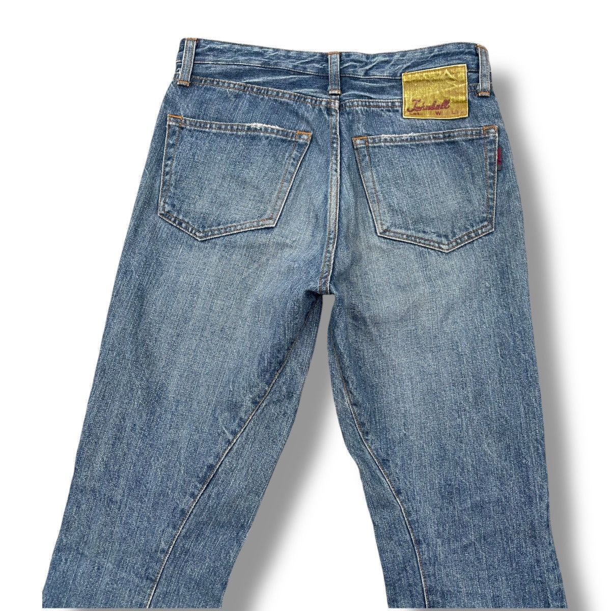 Johnbull 🇯🇵 VINTAGE JOHNBULL SPIRAL CUT WASHED DENIM PANTS Size US 29 - 7 Thumbnail