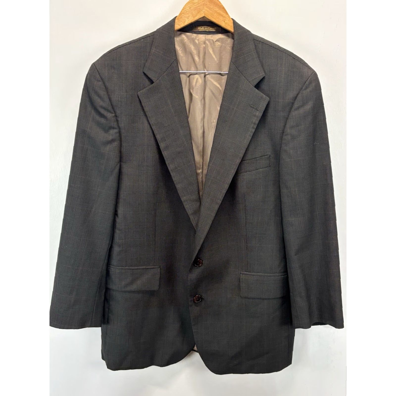 Vintage VINTAGE Ralph Lauren Polo University Club Suit Men’s 44R Wool Plaid 2-Piece Business Brown/Gray 35x27 Size US XXL / EU 58 / 5 - 2 Thumbnail