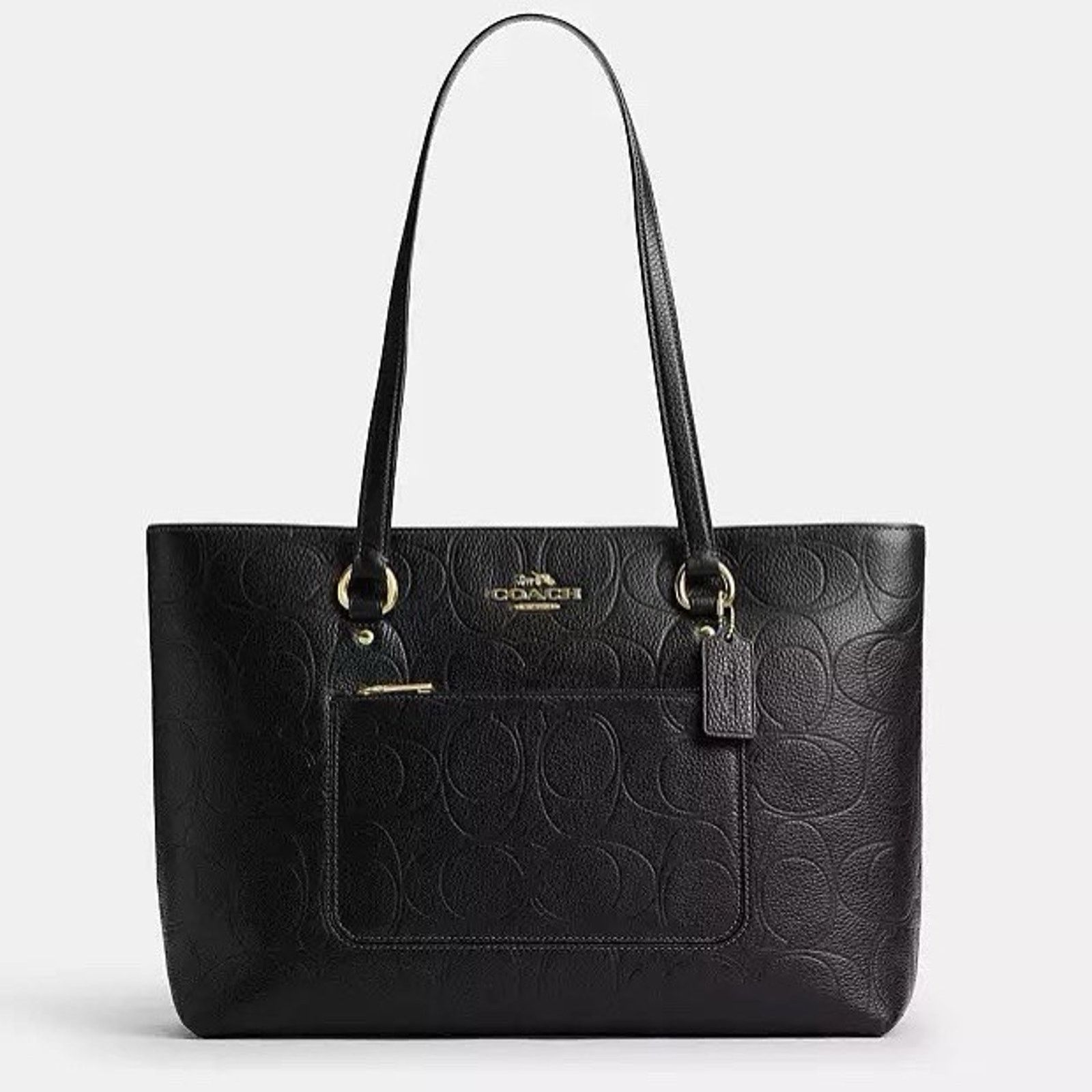 Coach NWT COACH CCD49 Station Tote Bag Signature Leather Black Size ONE SIZE - 6 Thumbnail