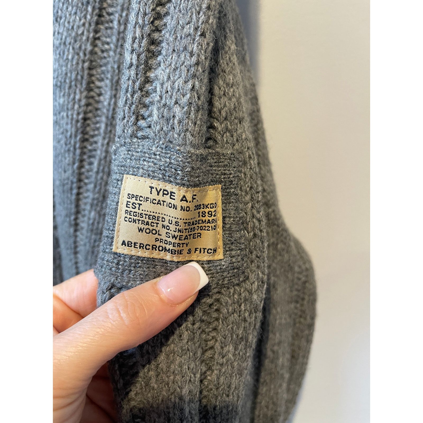 Abercrombie & Fitch Abercrombie Fisherman Wool Gray Ribbed Turtleneck Sweater Size M / US 6-8 / IT 42-44 - 2 Thumbnail